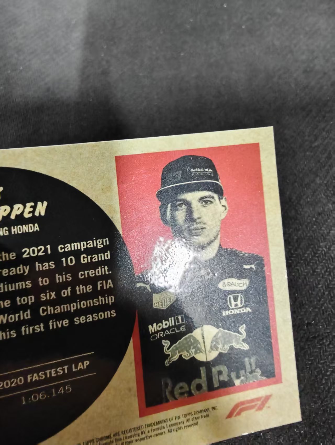 2021 Topps Chrome F1 Max Verstappen 方程式赛车系列 马克斯 维斯塔潘 红牛车队 特卡 银折 F1 划痕 边角瑕疵 #MV