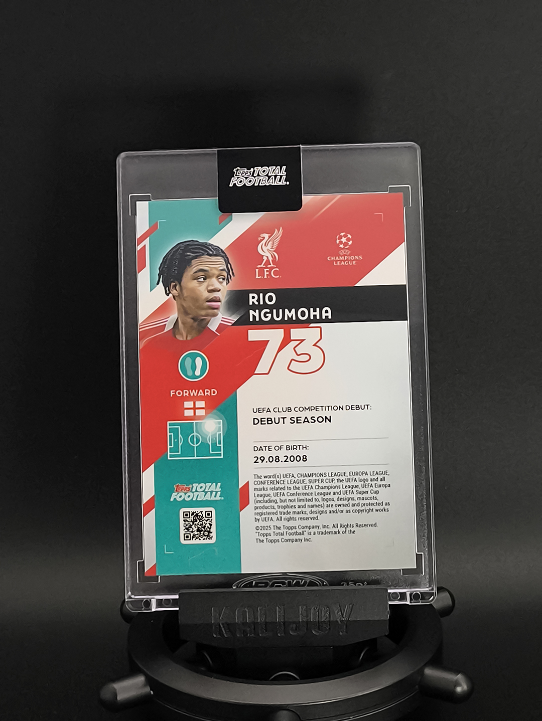 2025-26 Topps Total Football Rio Ngumoha RC 里奥・恩古莫哈 利物浦新秀 恩古莫哈 利物浦 红军 04/25 编 TTF 原封砖