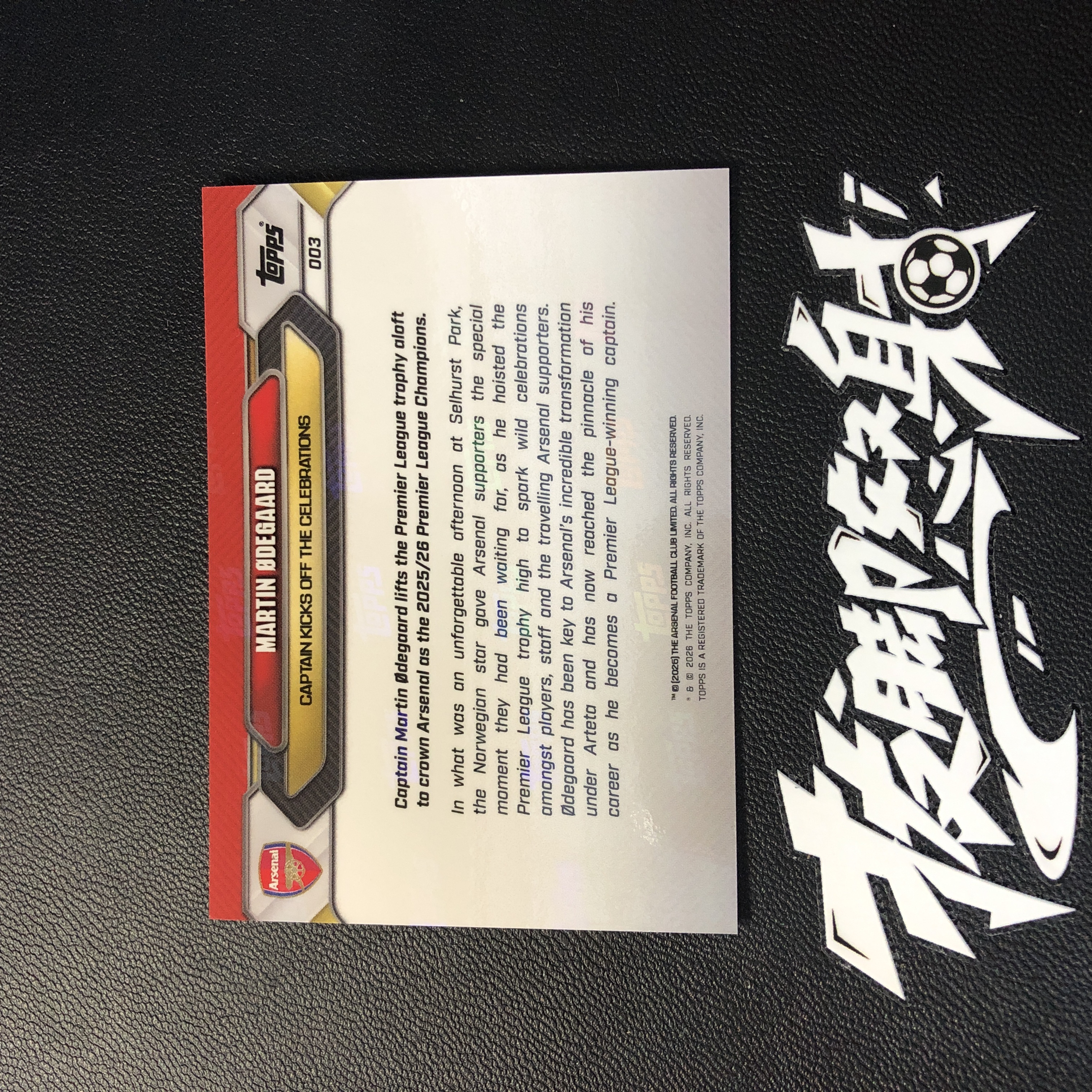 【拔脚代卖】2026 Topps Now 英超 马丁 厄德高 Martin Odegaard 阿森纳 枪手 率领阿森纳夺得25/26赛季英超冠军 纪念卡 瑞典国家队收藏必备 瑕疵如图|拔脚沙漠BH4