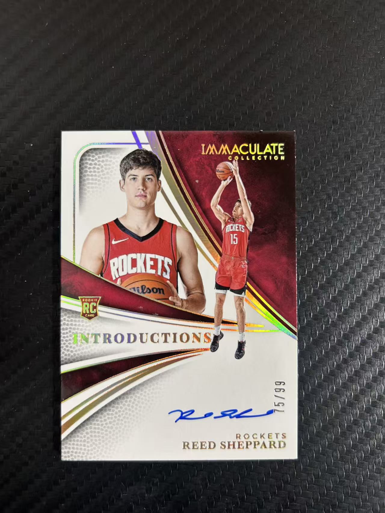 2024-25 Panini Immaculate Reed Sheppard RC #RI-REE【灯灯拍卡】 爱咪咪 新秀年 RC 火箭 里德谢泼德 签字 卡签 介绍签 75/99编【麦浪风】