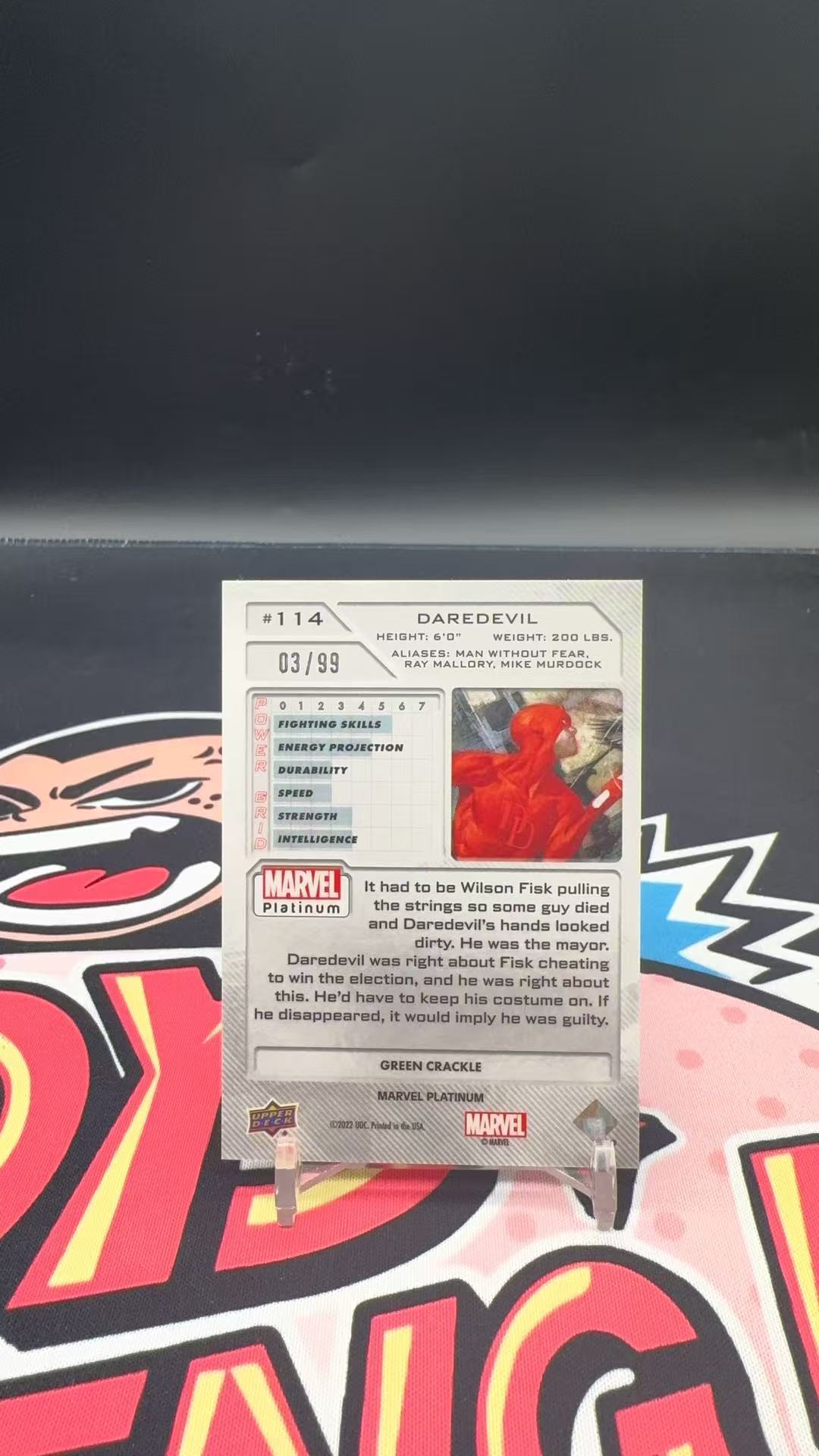 【玩具坑】2024 Upper Deck Marvel Platinum漫威 白金系列 铂金盒 base 绿碎冰折 99编 夜魔侠