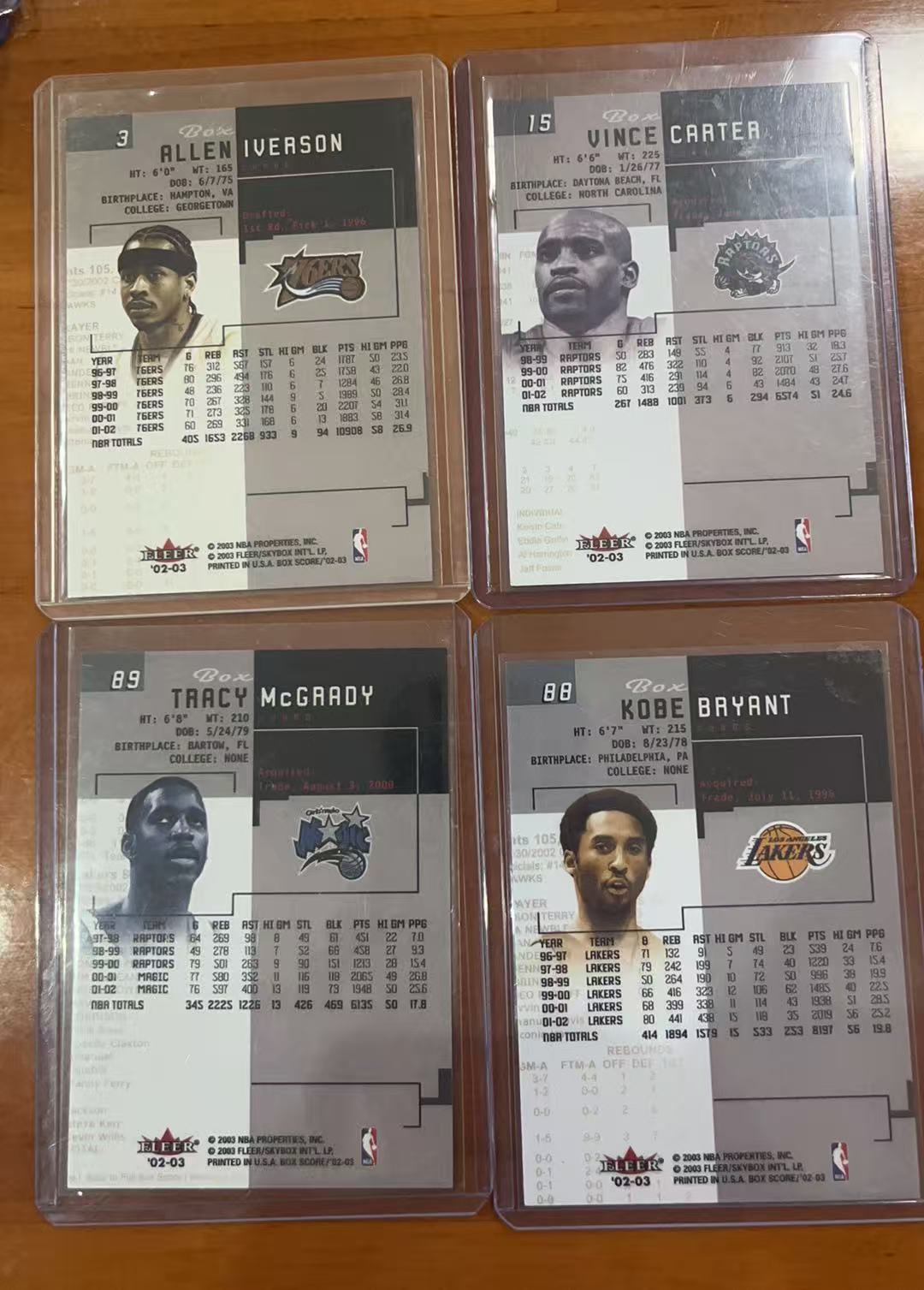 2003 Fleer WNBA Hoops Skybox Kobe Bryant 科比布莱恩特 黑曼巴 阿伦艾弗森 答案 特雷西麦克格雷迪 麦迪 文斯卡特 四大分位 硬通货 凑套必备 收藏必备