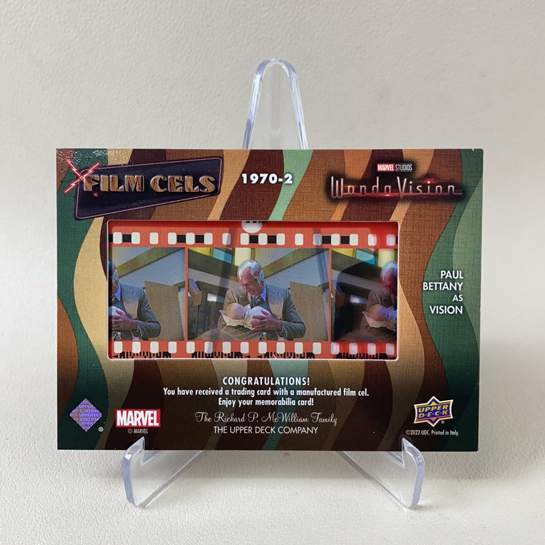【弈卡代拍】2022 Upper Deck MARVEL WANDA VISION UD 漫威 旺达与幻视 胶片特卡 保罗 贝坦尼 饰演 幻视 1970-2 卡品如图 凑套必备 无理