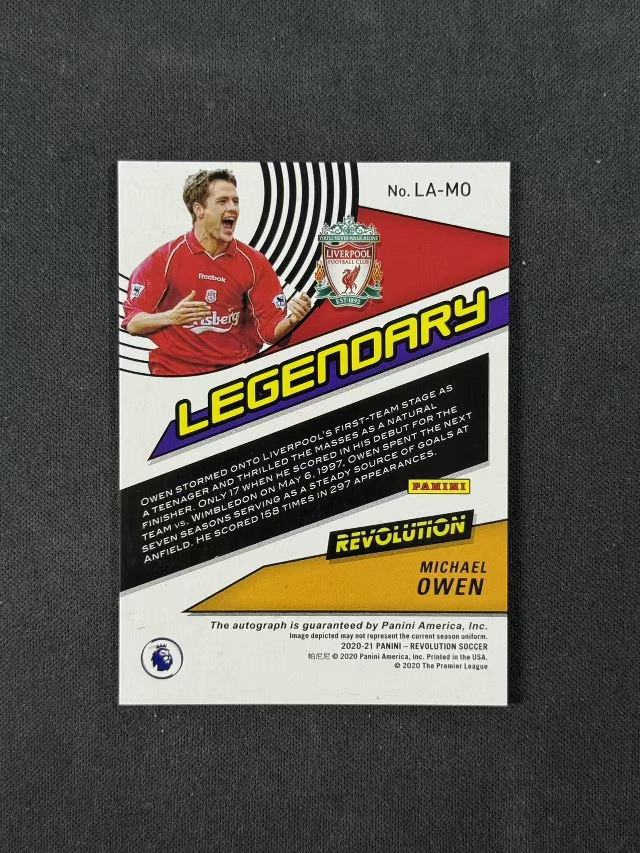 2020-21 Panini Revolution Michael Owen 【林林拍卖拜仁】革命系列 英超 利物浦 传奇名宿 迈克尔欧文 银折 签字