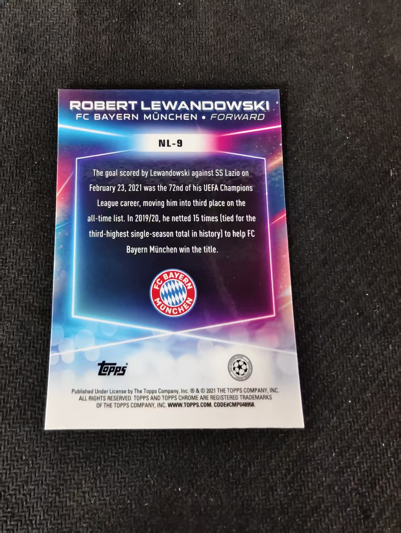 【可合并,不累计】2021 Topps Chrome Robert Lewandowski 拜仁 莱万多夫斯基 欧冠 银折 不保卡品 介意勿拍