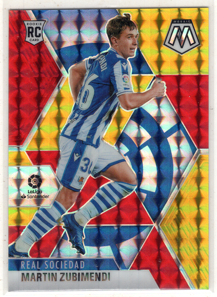 2020-21 Panini Mosaic Martín Zubimendi 【来拆波卡】西甲马赛克 苏维门迪 苏比门迪 祖维门迪 RC新秀 /88编 红金折 阿森纳西班牙主力 boba