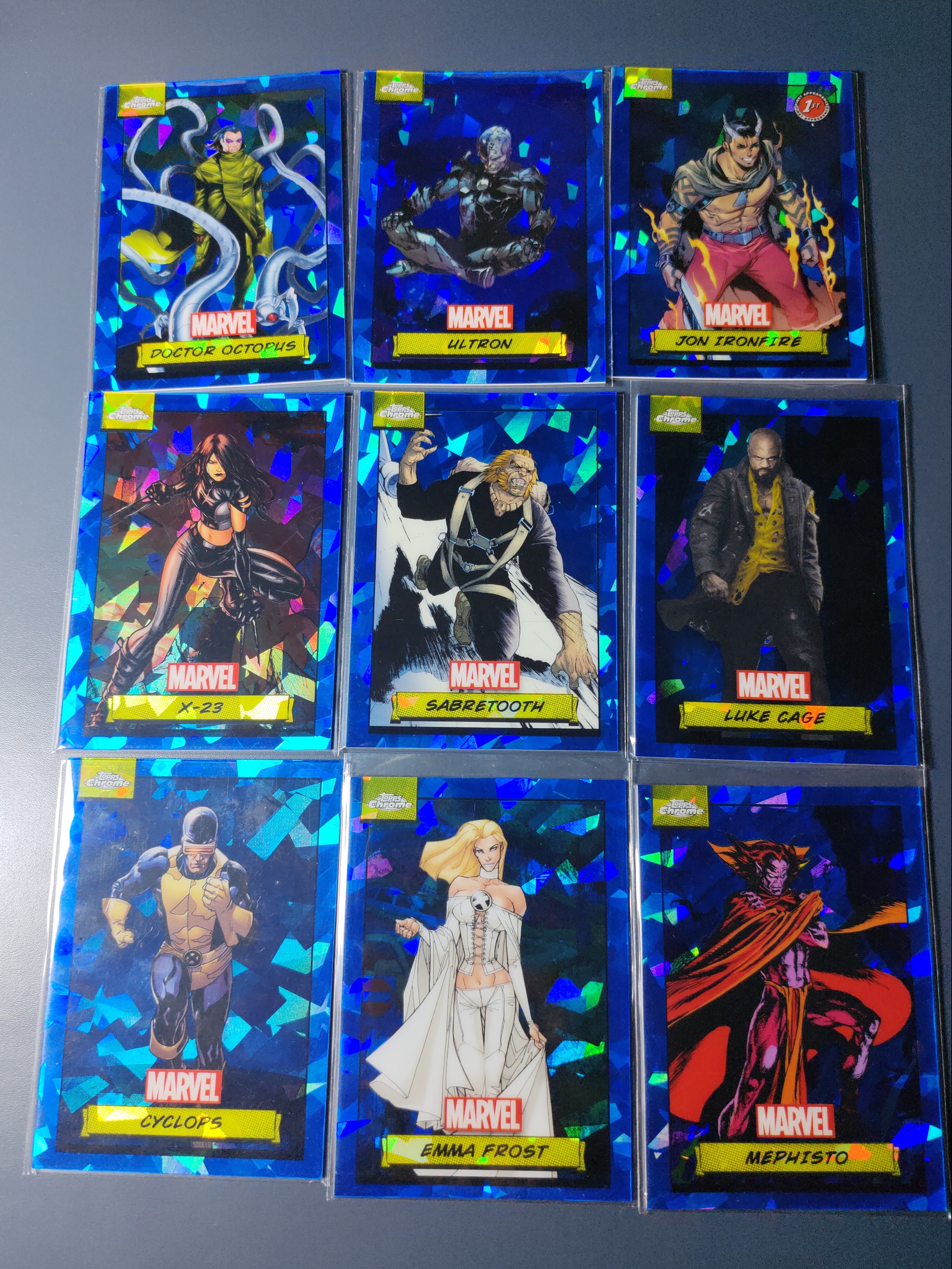 2024 Topps Marvel (MCU) 镭射眼 、剑齿虎、X-23等,漫威元年蓝宝石 9张合拍!