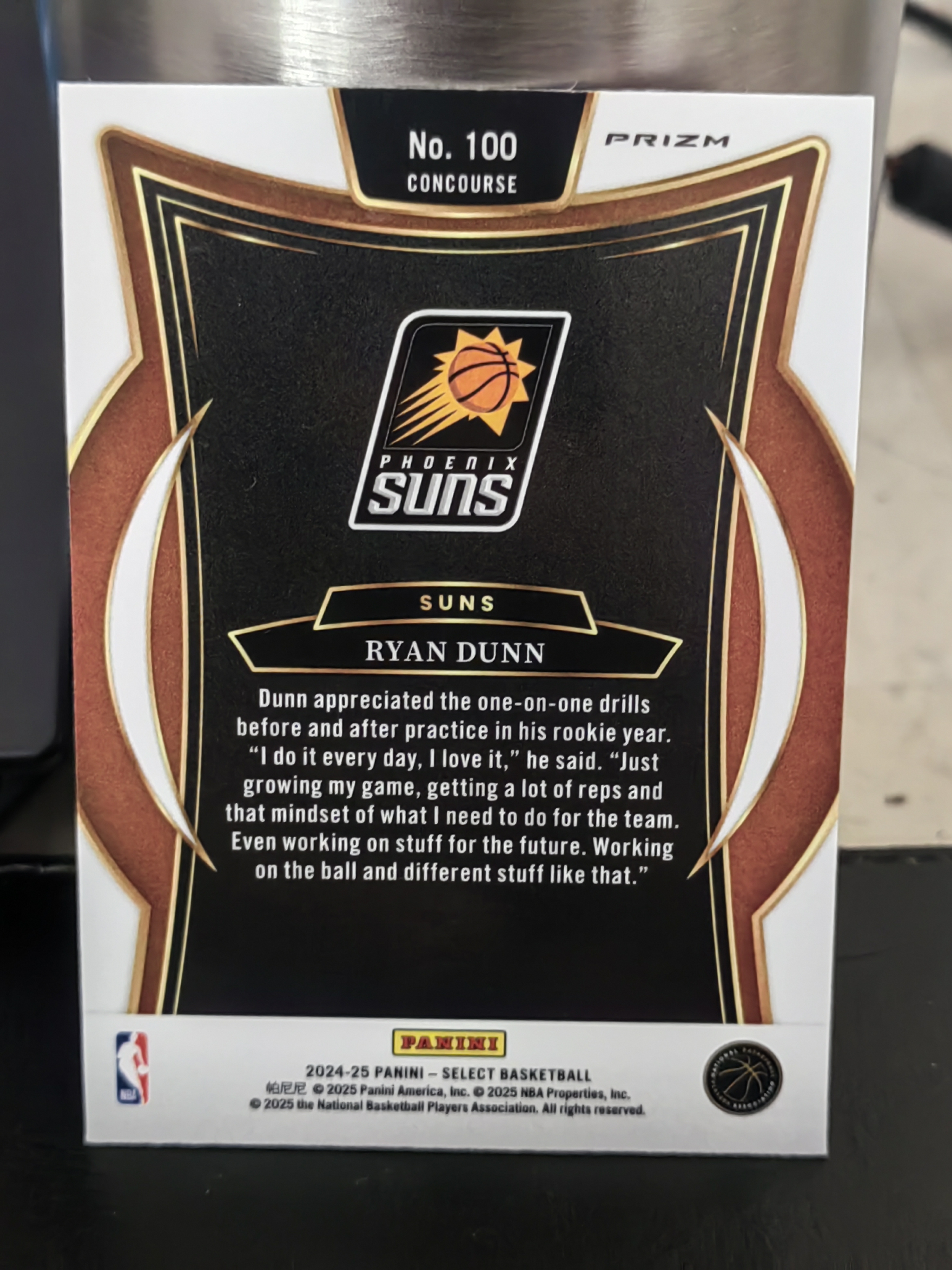 2024-25 Panini Select Ryan Dunn RC Select 瑞安 邓恩 太阳 新秀 三色折 波纹折 三色波纹折 篮 白边白角 不保卡品 卡品如图