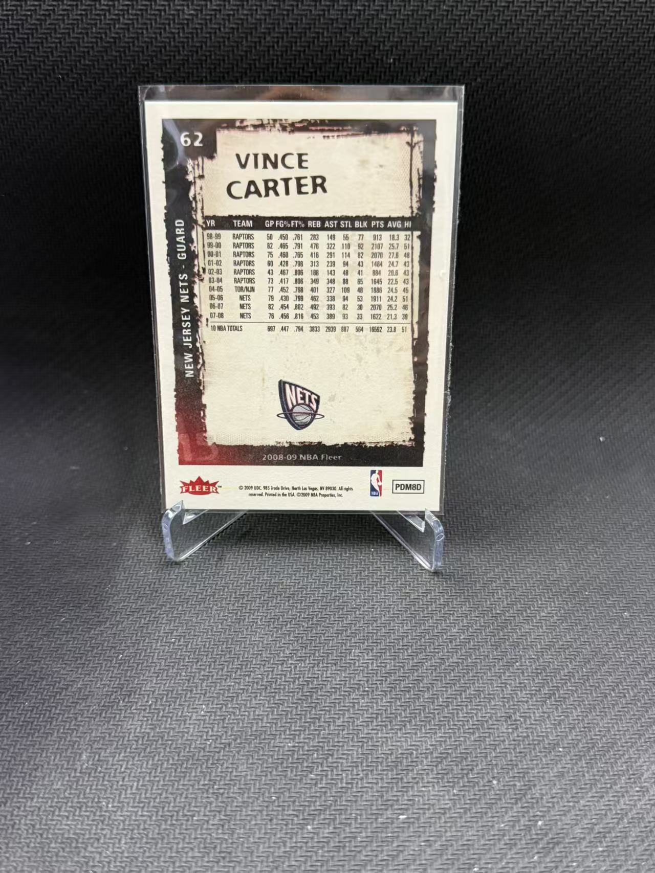 2009 Fleer Base Vince Carter 文斯 卡特 新泽西篮网队 卡固官方代卖 Gordon