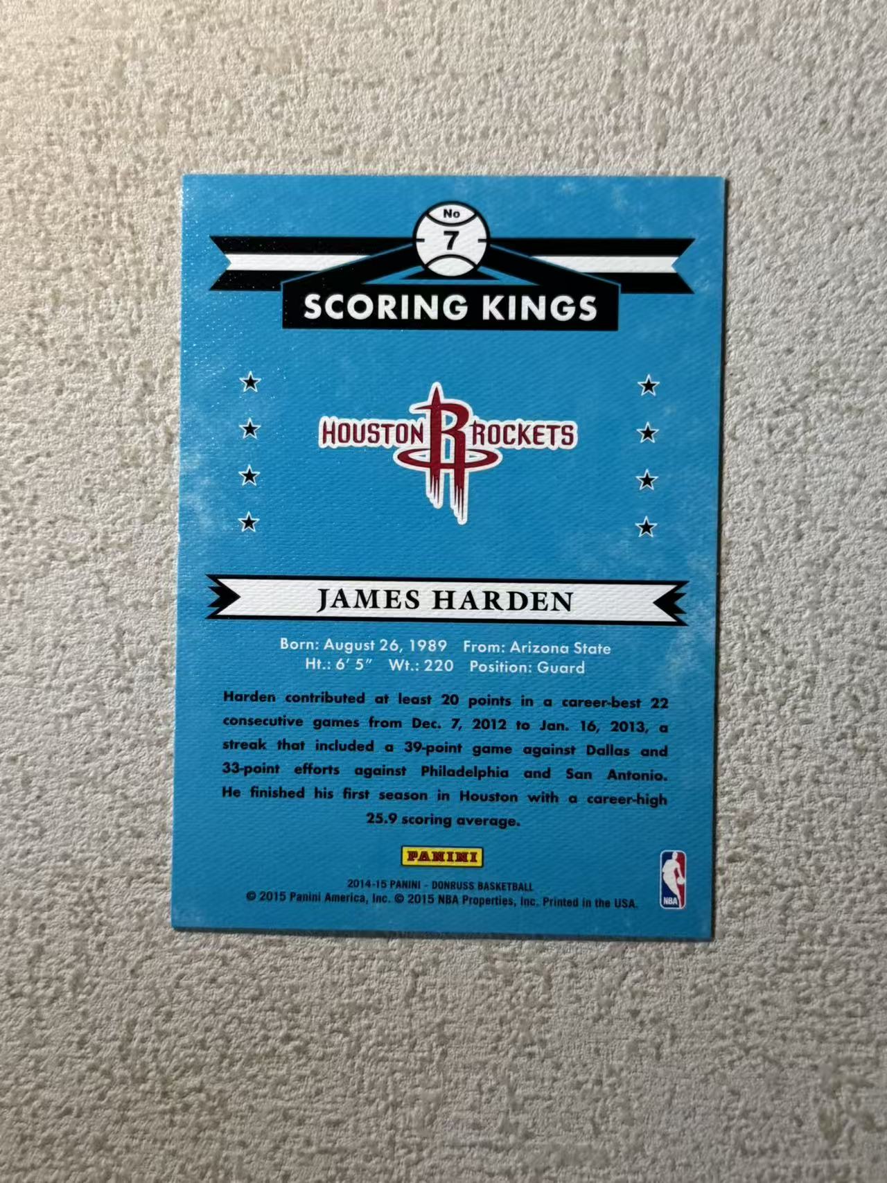 2014-15 Panini Donruss James Harden 杜蕾斯 六星油画 火箭 詹姆斯 哈登 稀有老特 大比例 sp 经典选图 收藏必备
