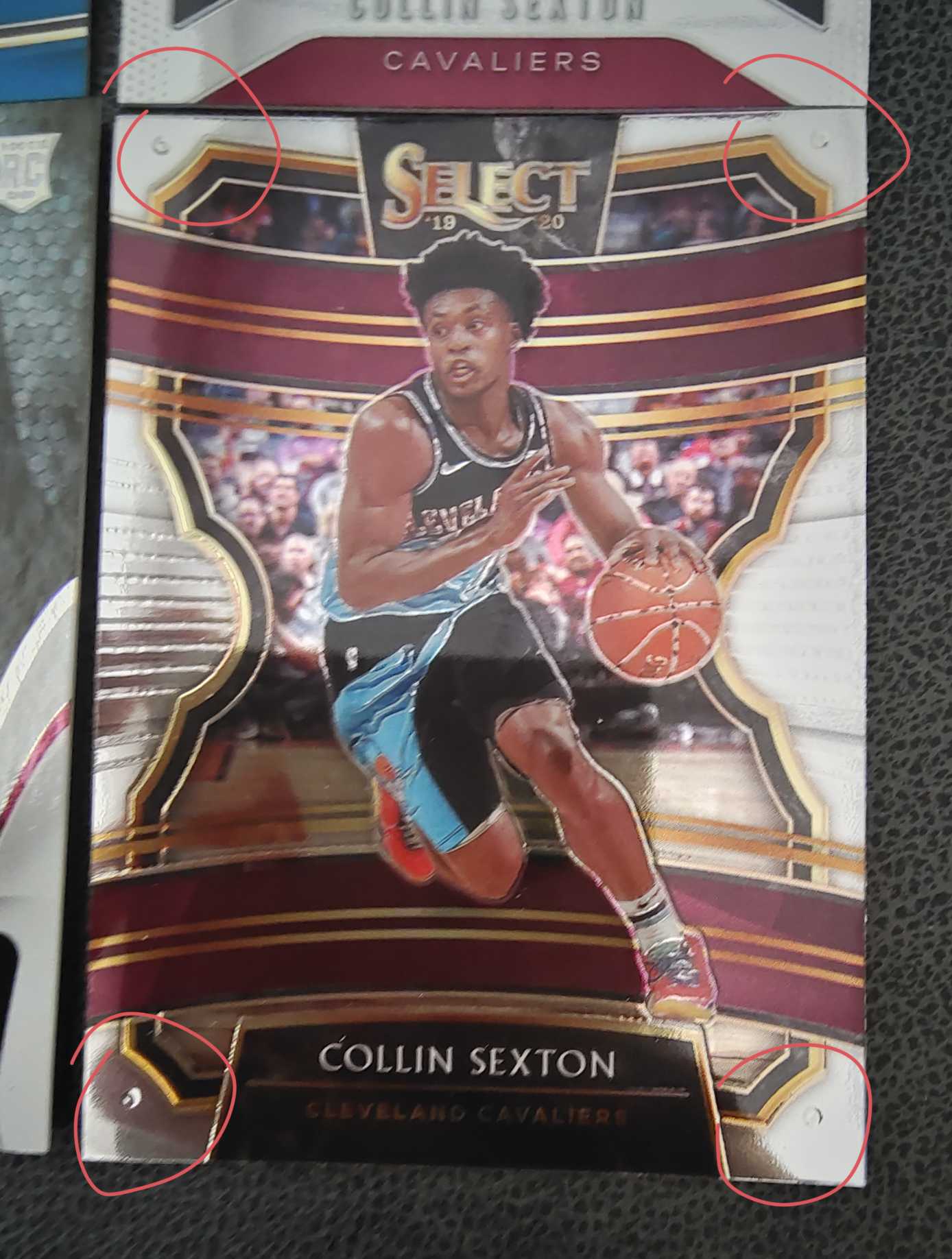 2018-19 Panini Certified Collin Sexton RC 克利夫兰 骑士队 科林 塞克斯顿 新秀 四张打包 有瑕疵 四个戒印一样的印刷痕迹 见图三