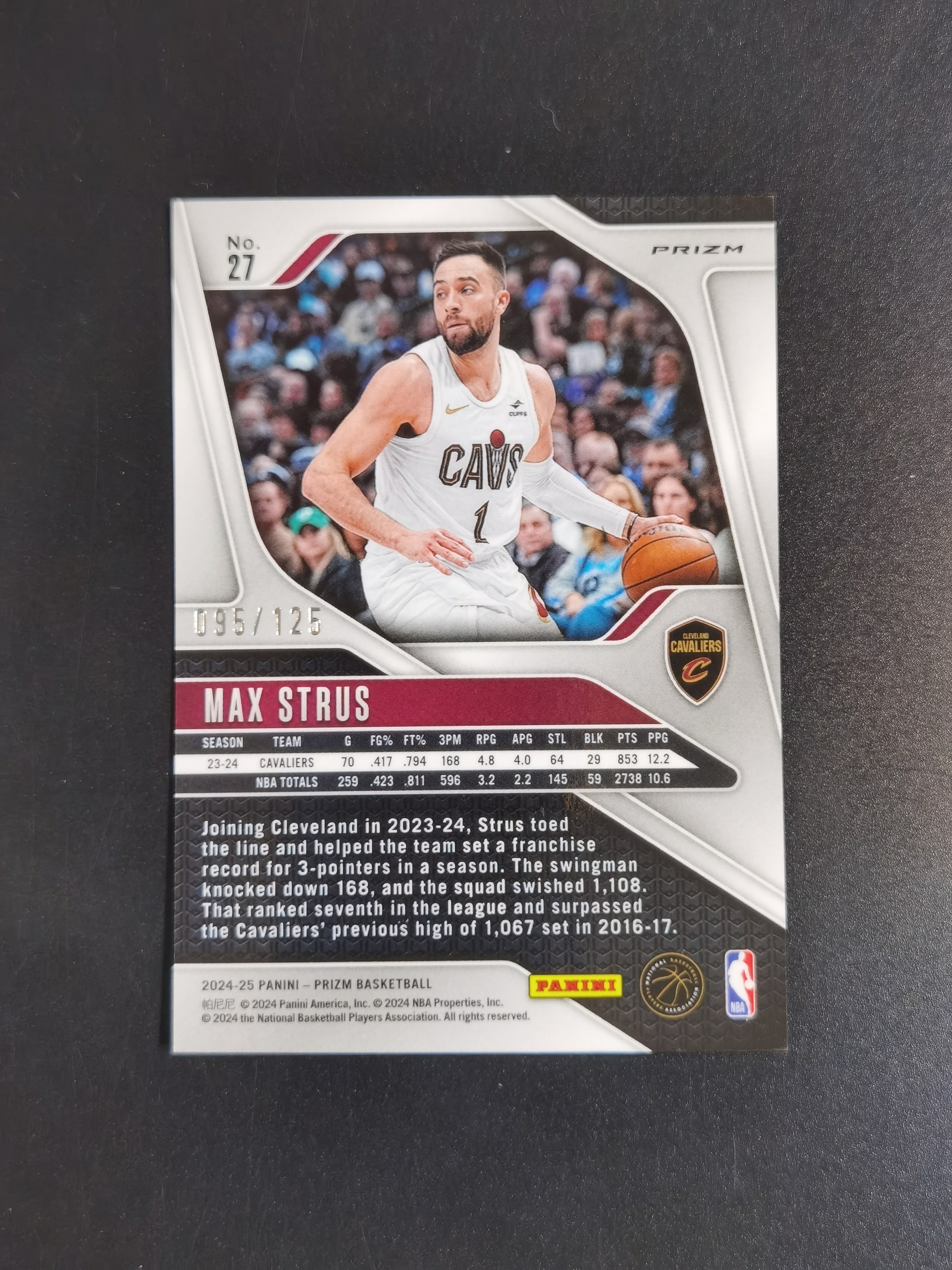 2024-25 Panini Prizm Max Strus 马克思 斯特鲁斯 125编 蓝碎冰折 卡品如图 专收必备