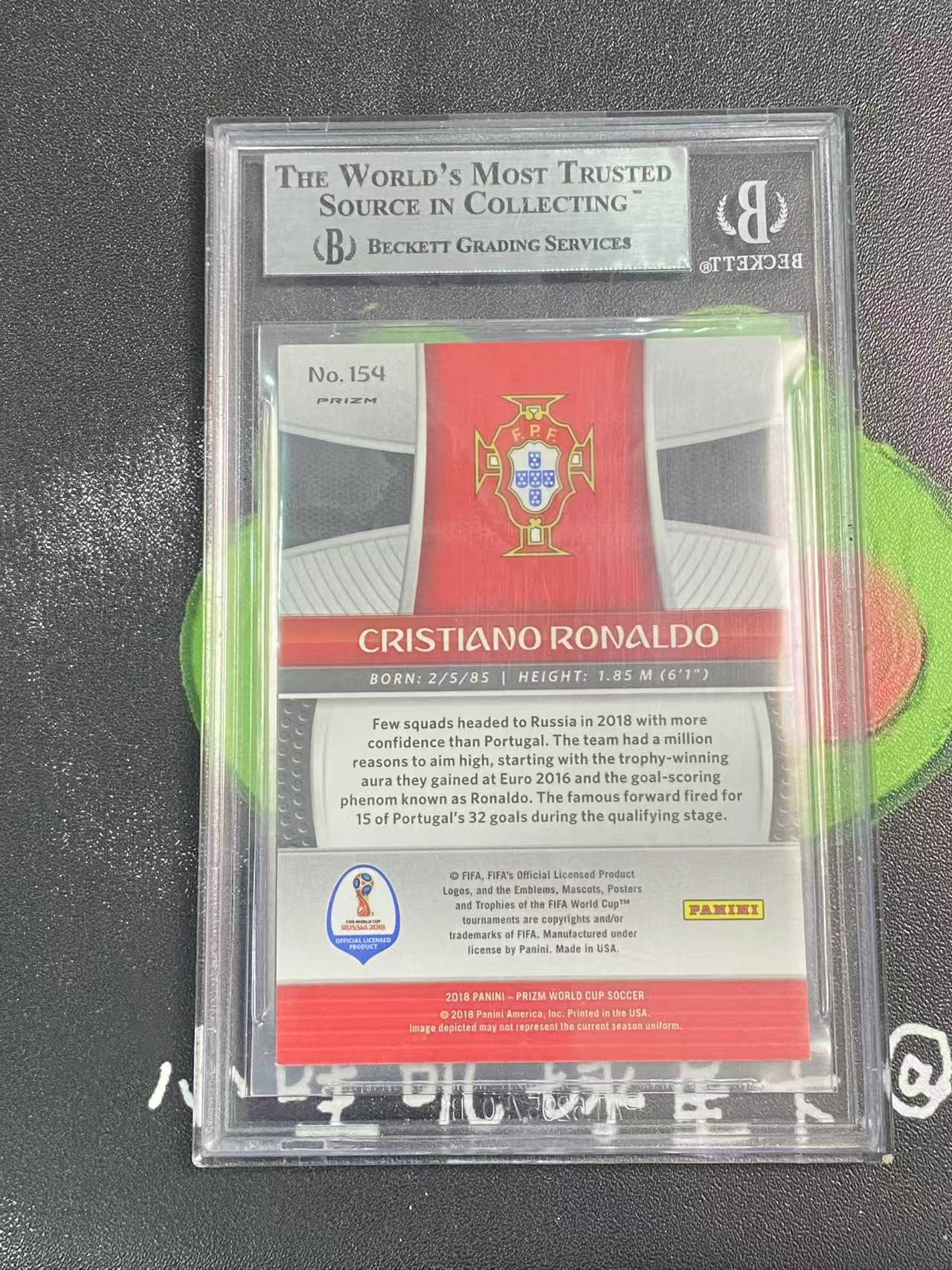 2018 Panini Prizm Cristiano Ronaldo 世界杯 葡萄牙 C罗 MOJO折射 皇马 曼联 金球先生 BGS9分 评级卡【ZYP代拍】Z586