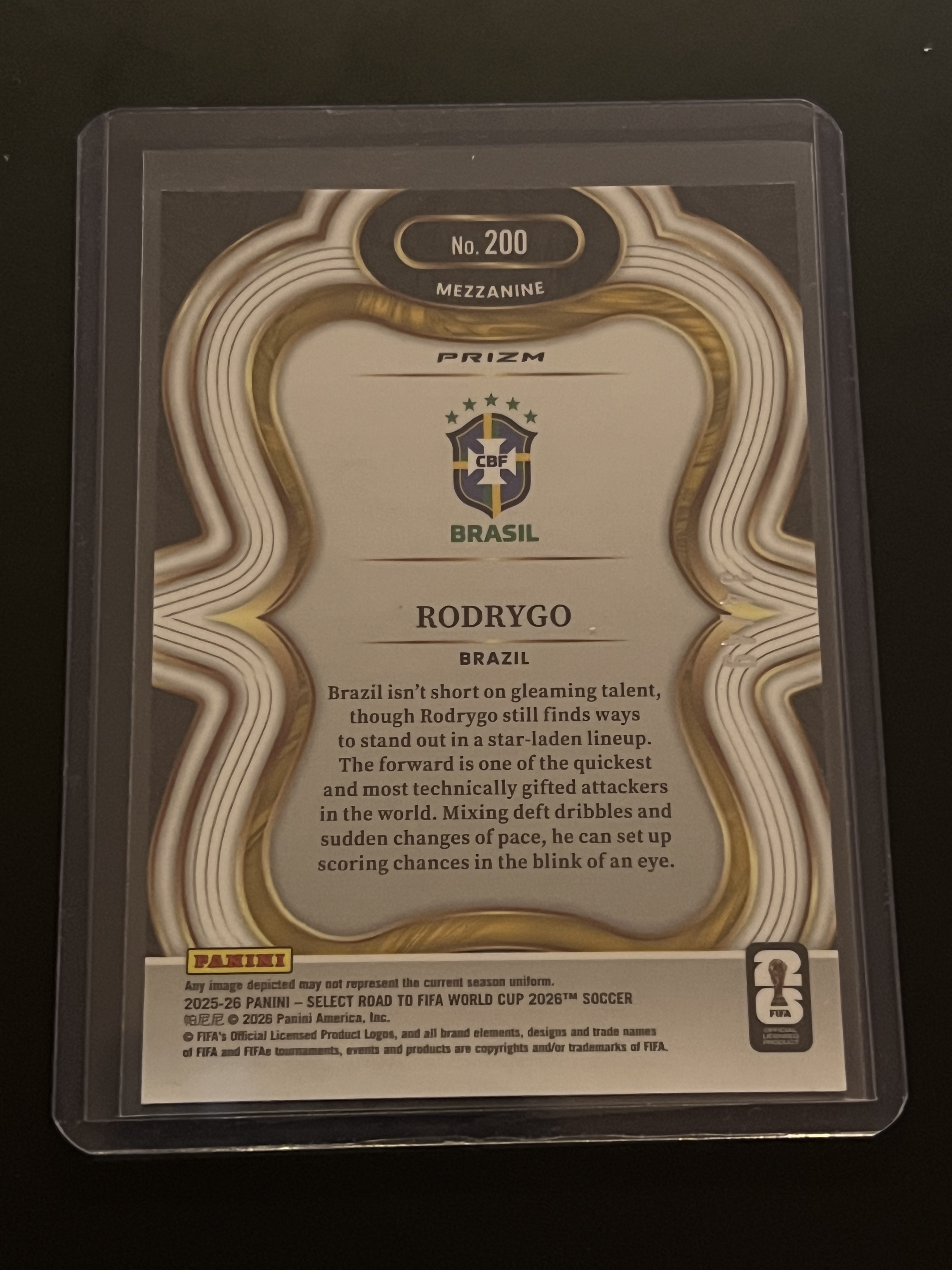 2025-26 Panini Select Rodrygo #200 巴西 罗德里戈·席尔瓦·德戈埃斯 49编 二级 迷彩折射卡!!皇家马德里 西甲冠军!!凑套必备!!