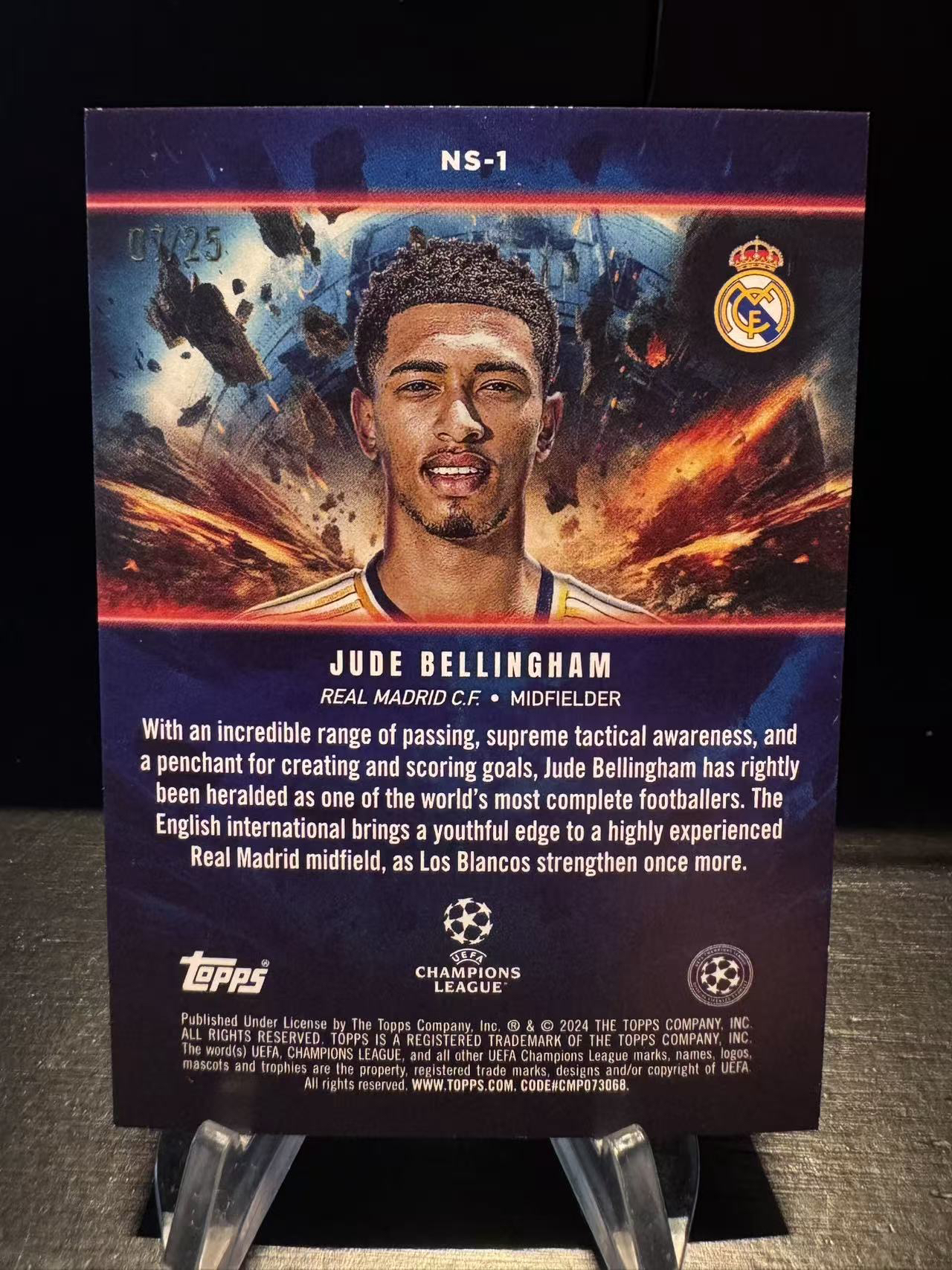 龖2024 Topps UEFA Jude Bellingham 朱德 贝林厄姆 欧冠 碧玉 皇马 皇家马德里 07/25编 当今巨星 多特蒙德 英格兰 橙折 卡品如图 MJ002D