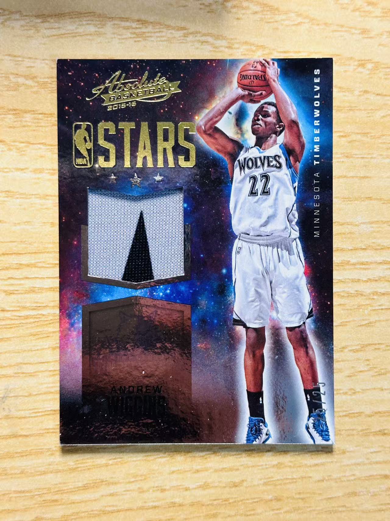 2015-16 Panini Absolute Andrew Wiggins 嘿嘿代卖 安德鲁 威金斯 维金斯 球衣 物料 Patch 25编 25/25编 尾编 森林狼 嘴哥 收藏必备