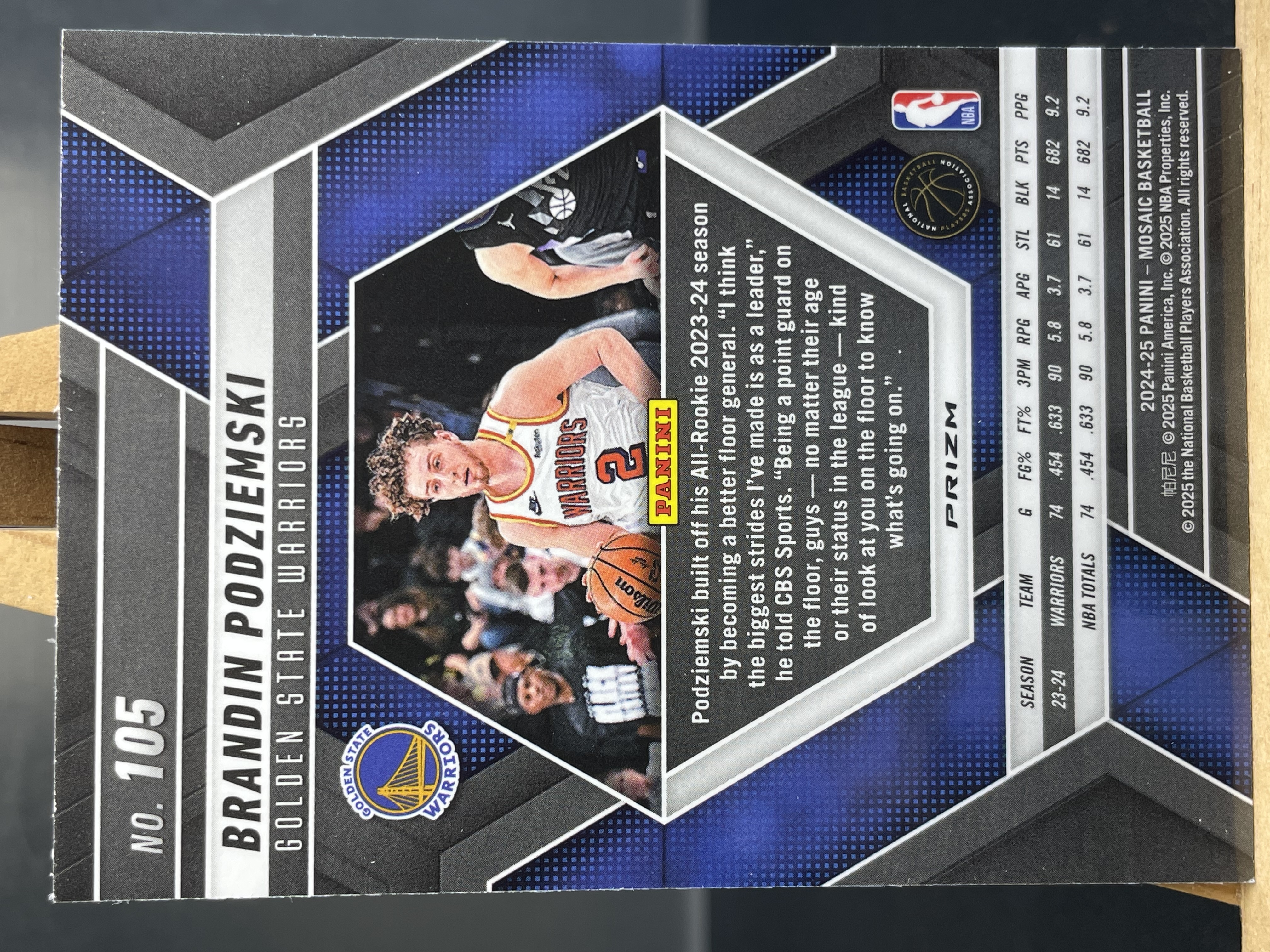 (B6) 2023-24 PANINI 马赛克系列 折射 布兰丁 波杰姆斯基 勇士 实卡好看 收藏凑套必备 卡品如图 !!!