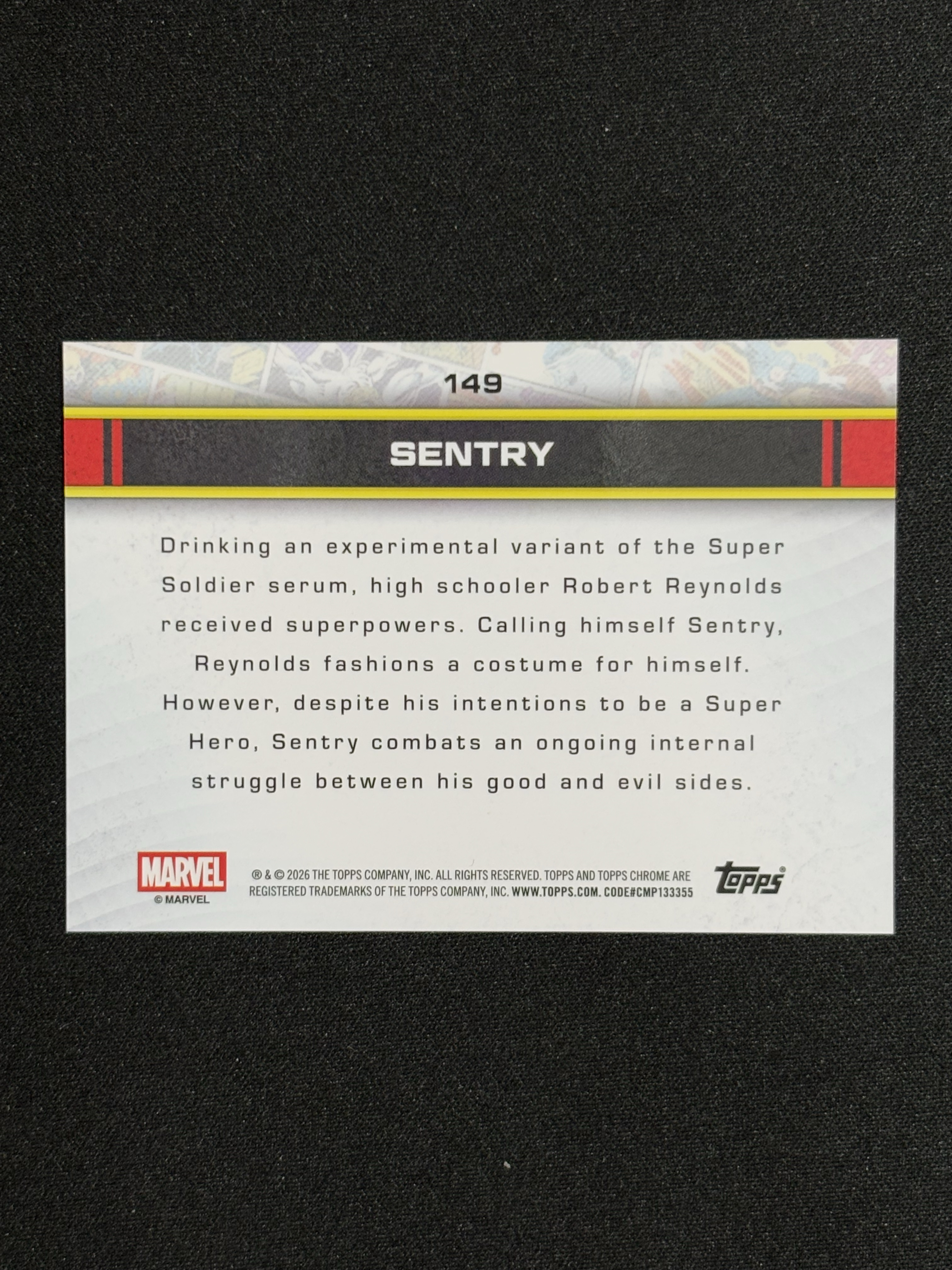 2026 Topps Marvel Comics Chrome Sapphire 蓝宝石 漫威 Sentry 哨兵 base 蓝碎冰 - TJpapa
