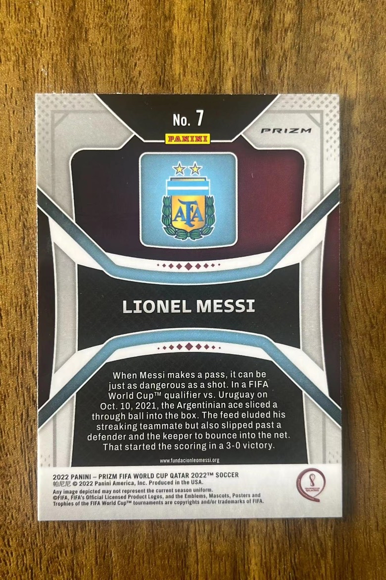 2022 Panini Prizm Lionel Messi 梅西 梅球王 Pz 卡塔尔 世界杯 银折 卡品如图 金Jty