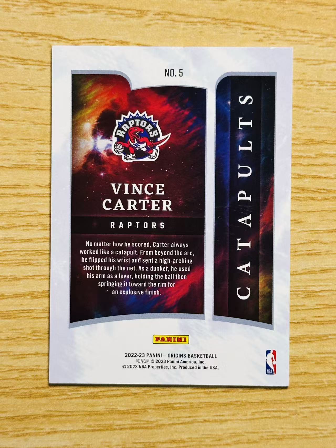 2022-23 Panini Origins Vince Carter 嘿嘿代卖 起源 特卡 暴扣选图 文斯 卡特 半人半神 猛龙 收藏必备