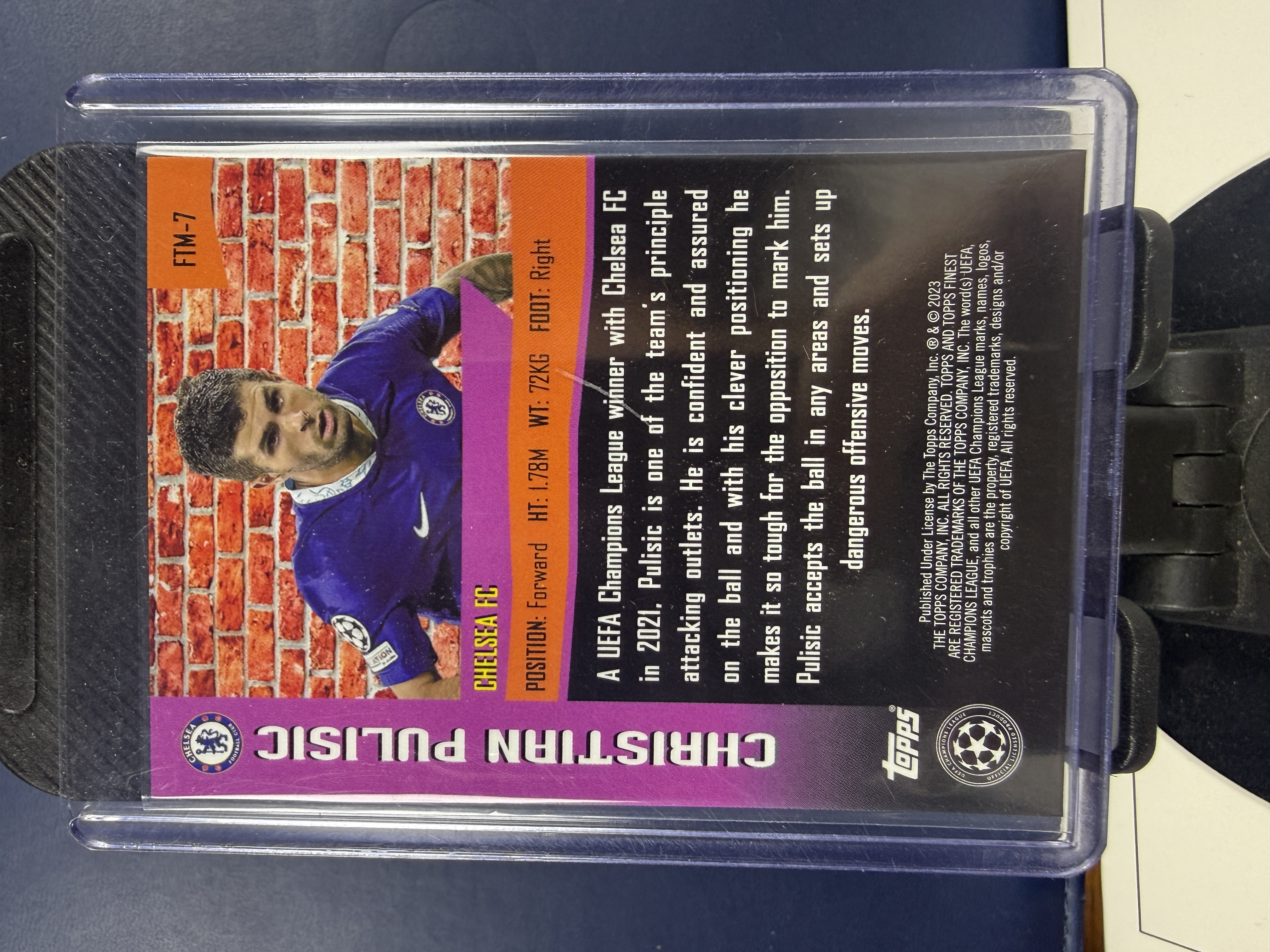 2022-23 Topps Finest UEFA Club Competitions 切尔西 克里斯蒂安·普利西奇 插入卡(The Man) 折射 (沸腾)