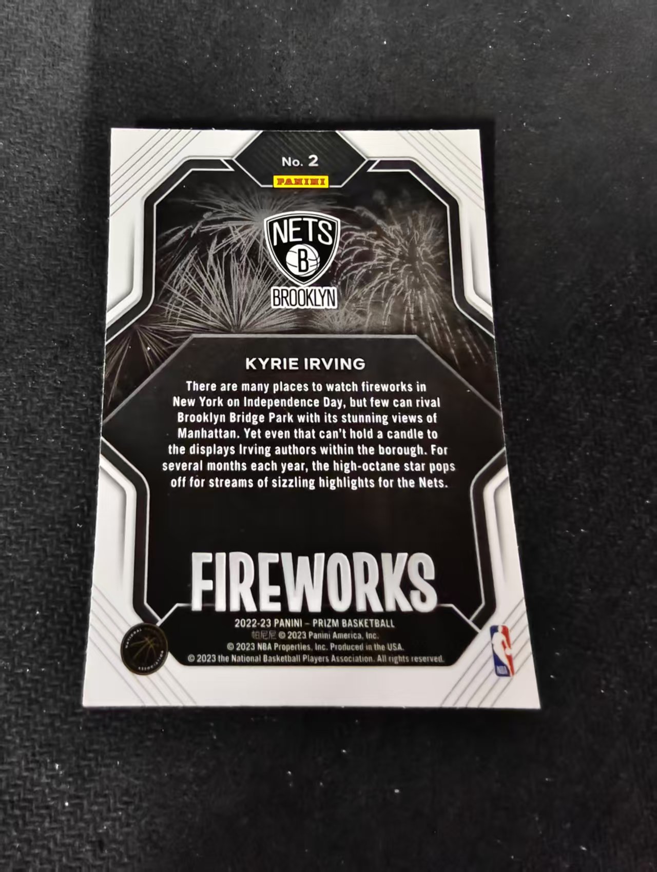 【可合并,不累计】2022-23 Panini Prizm Kyrie Irving PZ 凯里 欧文 篮网 烟花特卡 PZ 不保卡品 介意勿拍 #2