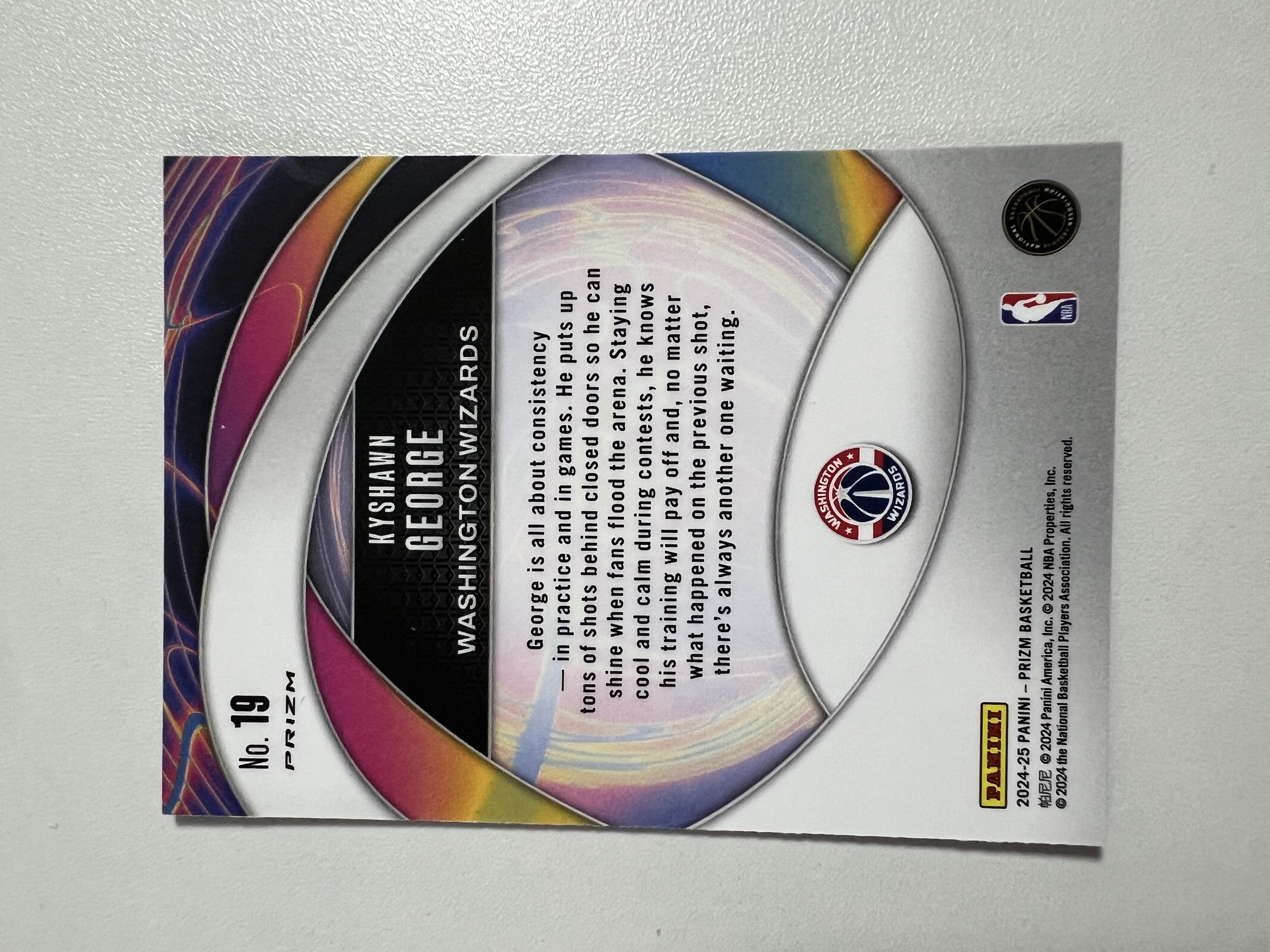 2024-25 Panini Prizm Kyshawn George RC 凯肖恩乔治 奇才 新秀年 万花筒 PZ系列 HH03 收藏凑套 卡品如图