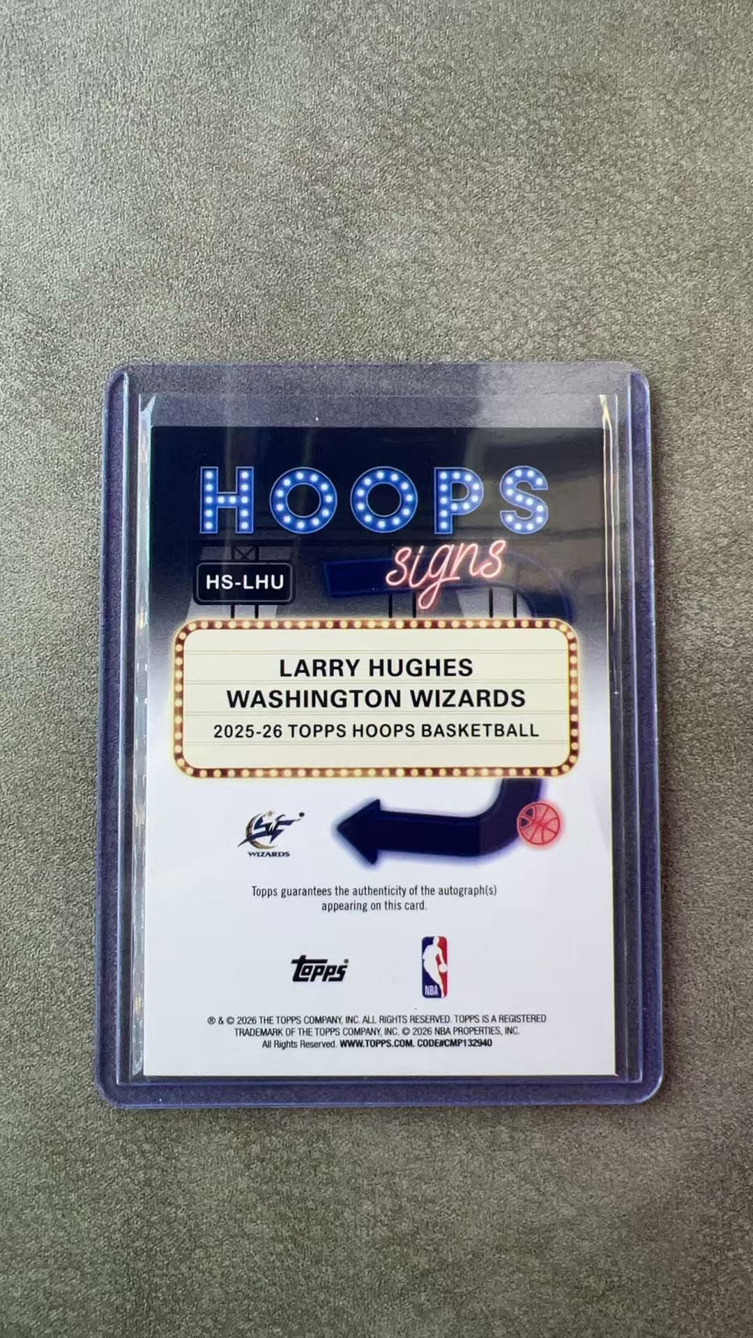 4602【330球星卡实体店代卖】2026 Topps hoops Larry Hughes 拉里休斯 奇才 金折 07/50编 签字 仅顺丰寄付(蘇阖)