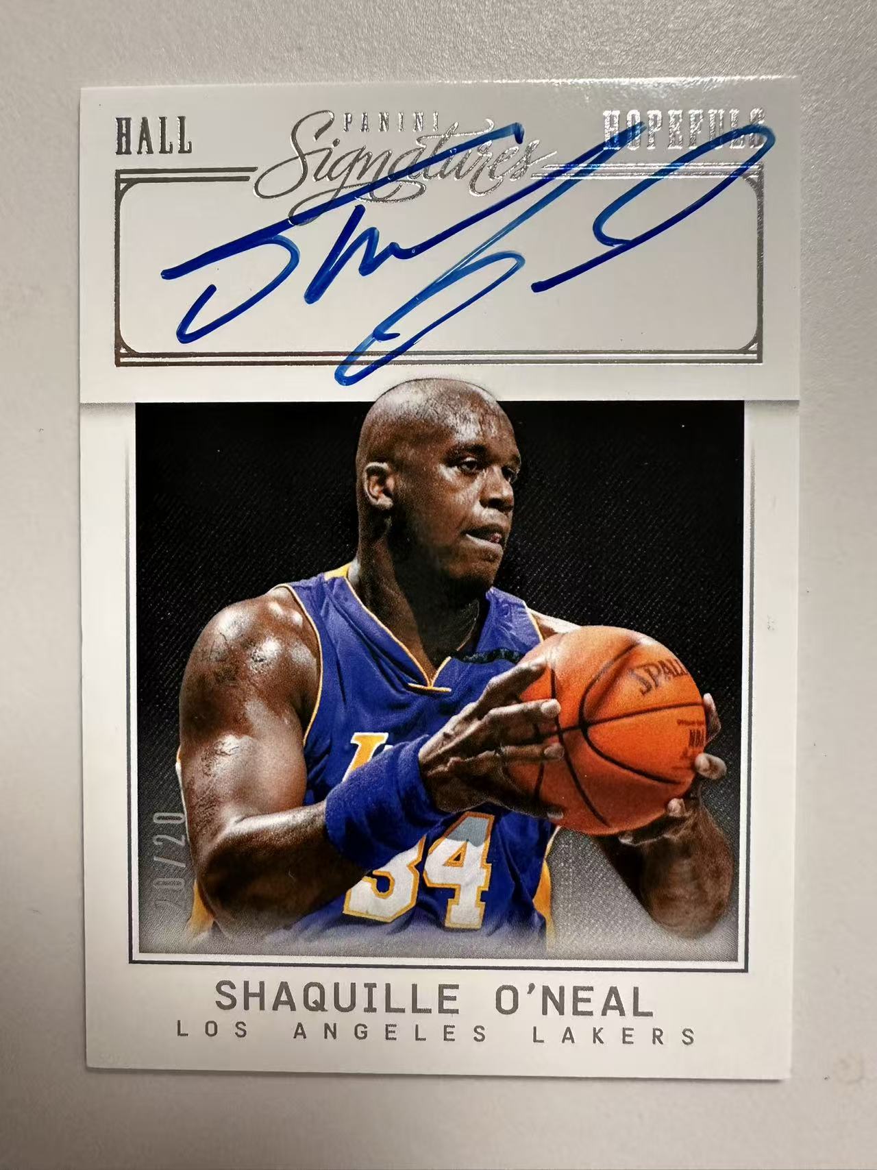 2013-14 Panini Signature Shaquille O'Neal 大鲨鱼 沙奎尔 奥尼尔 HOPEFUL 卡签 20/20尾编 微瑕如图 实卡超美 现在已没有这样的全签了 !