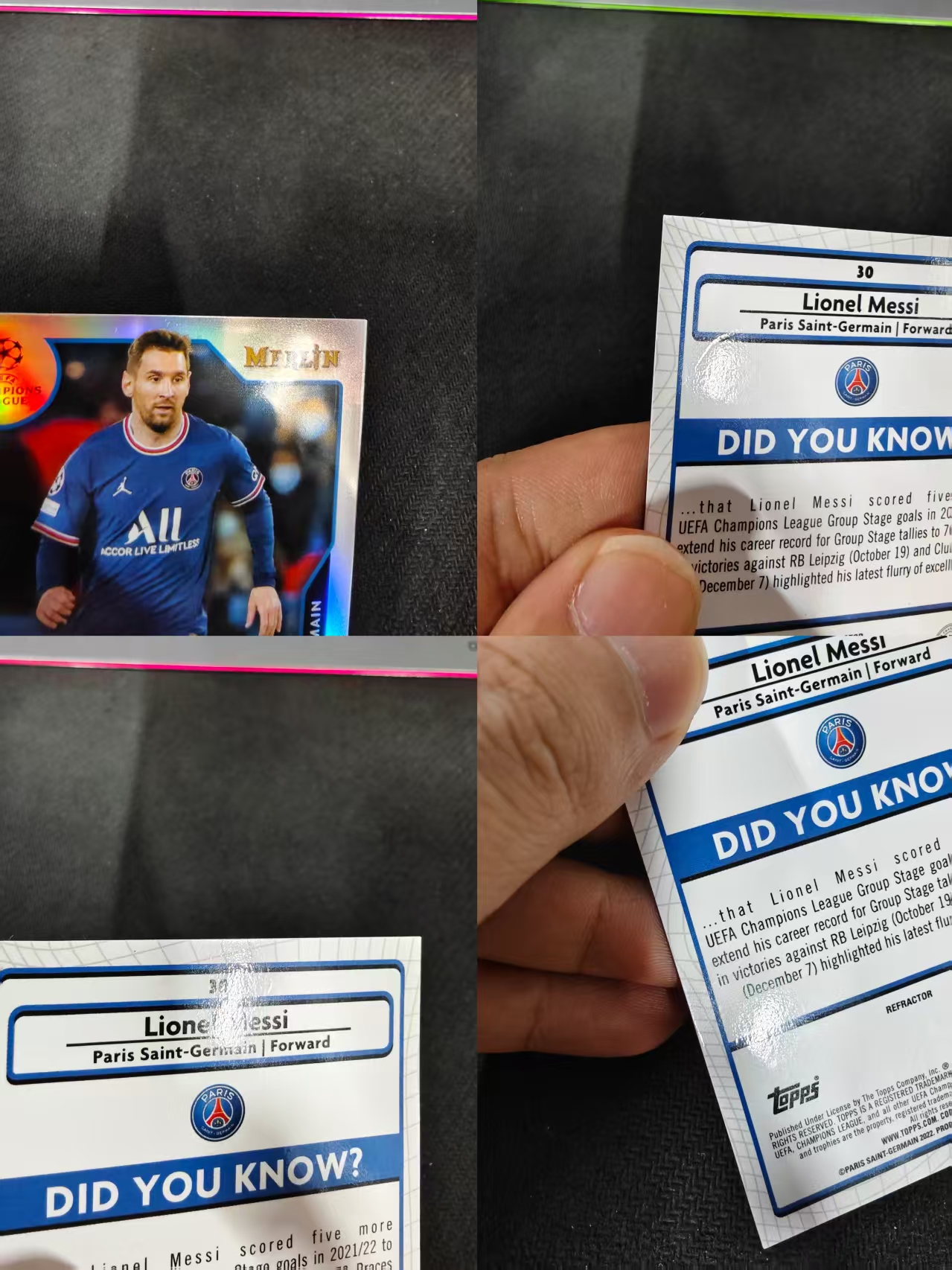 【可合并,不累计】2022 Topps Merlin 梅林 Lionel Messi 梅西 巴萨 巴黎 迈阿密 阿根廷 银折 瑕疵如图