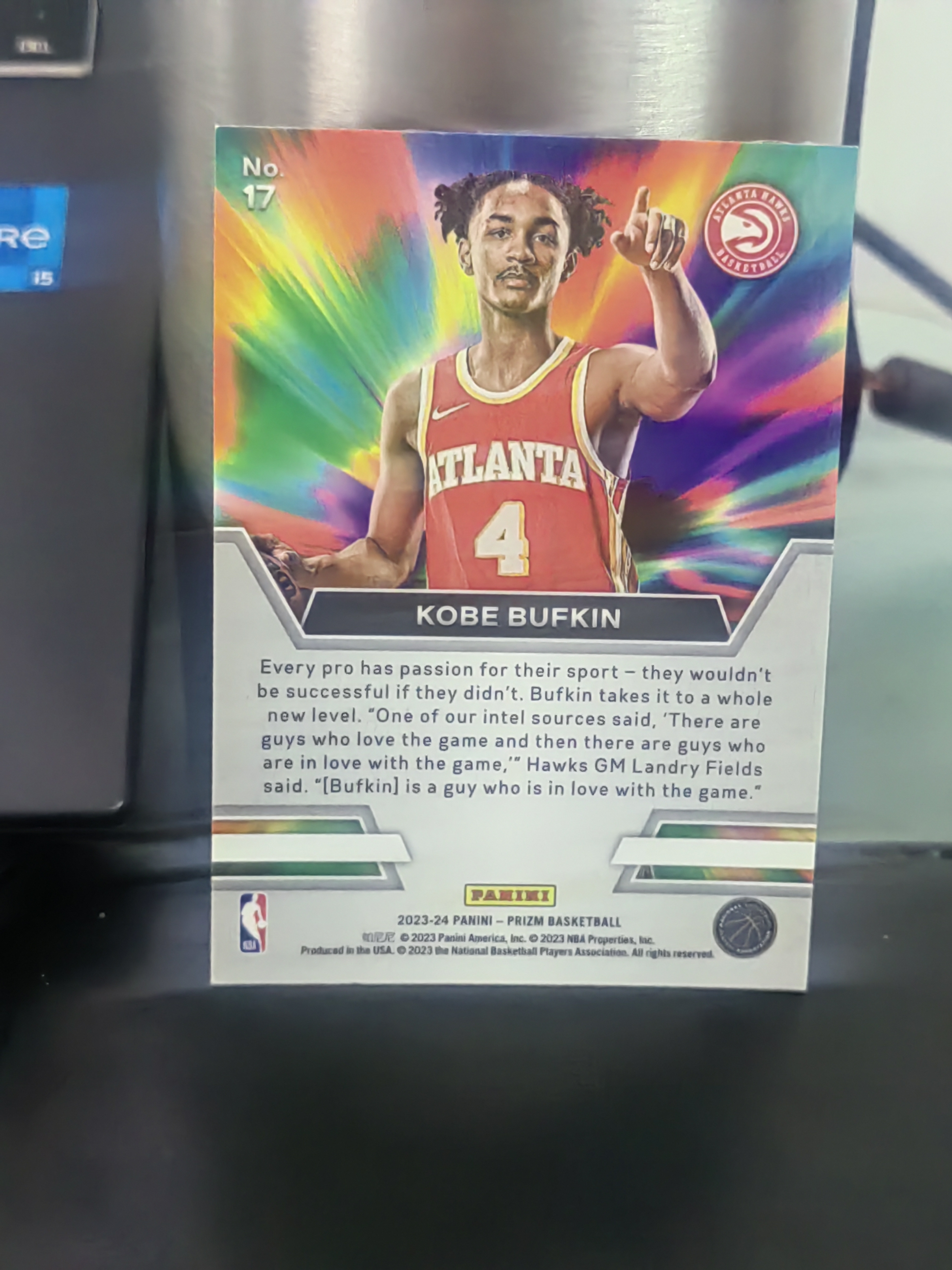 2023-24 Panini Prizm Kobe Bufkin RC PZ1 科比 巴夫金 老鹰 Instant Impact 即时影响力 新秀 特卡 篮 白边白角 不保卡品 卡品如图