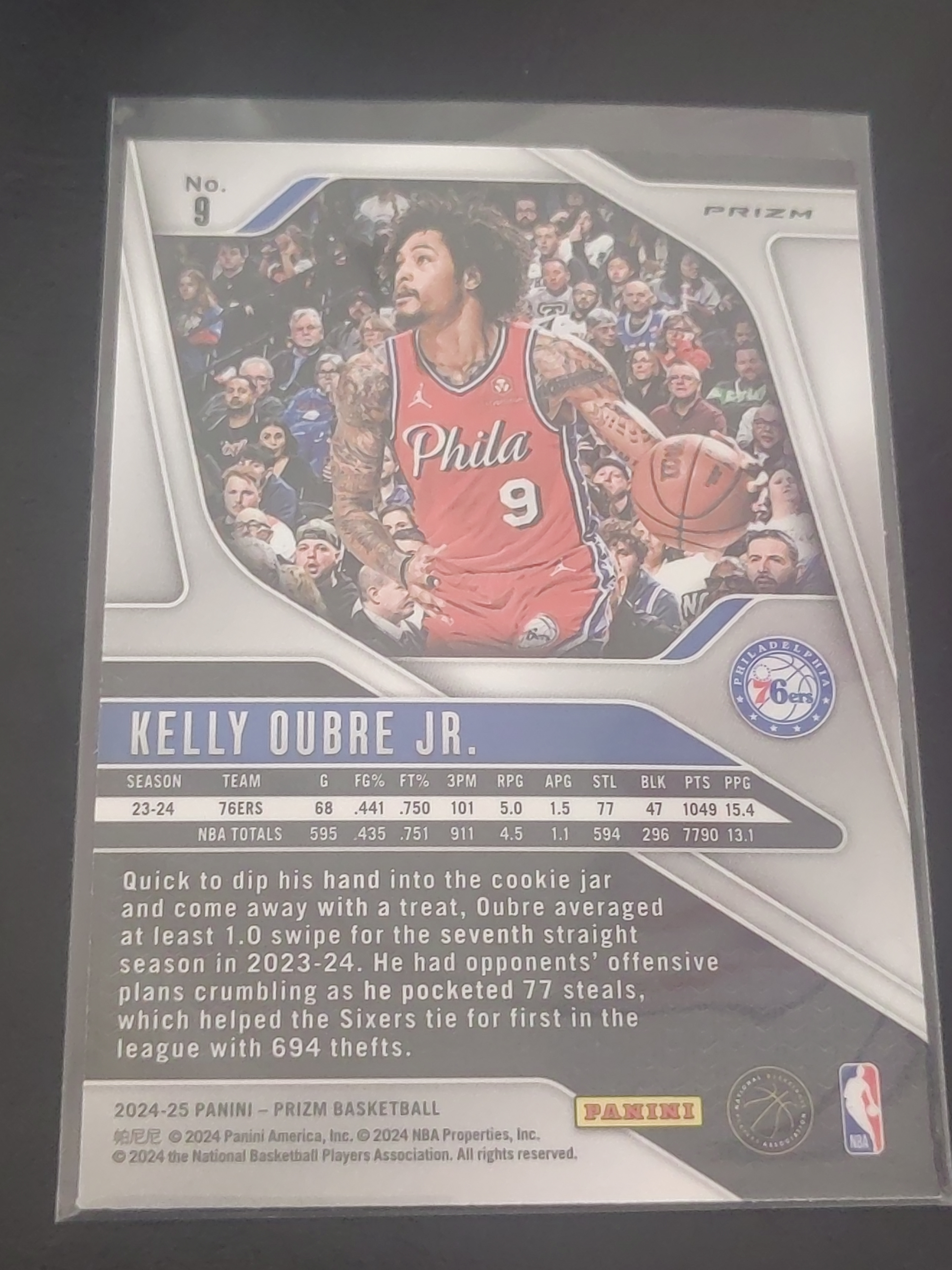 2024-25 Panini Prizm Kelly Oubre Jr. PZ 银折 凯利·乌布雷 76人 篮 白边白角 不保卡品 卡品如图