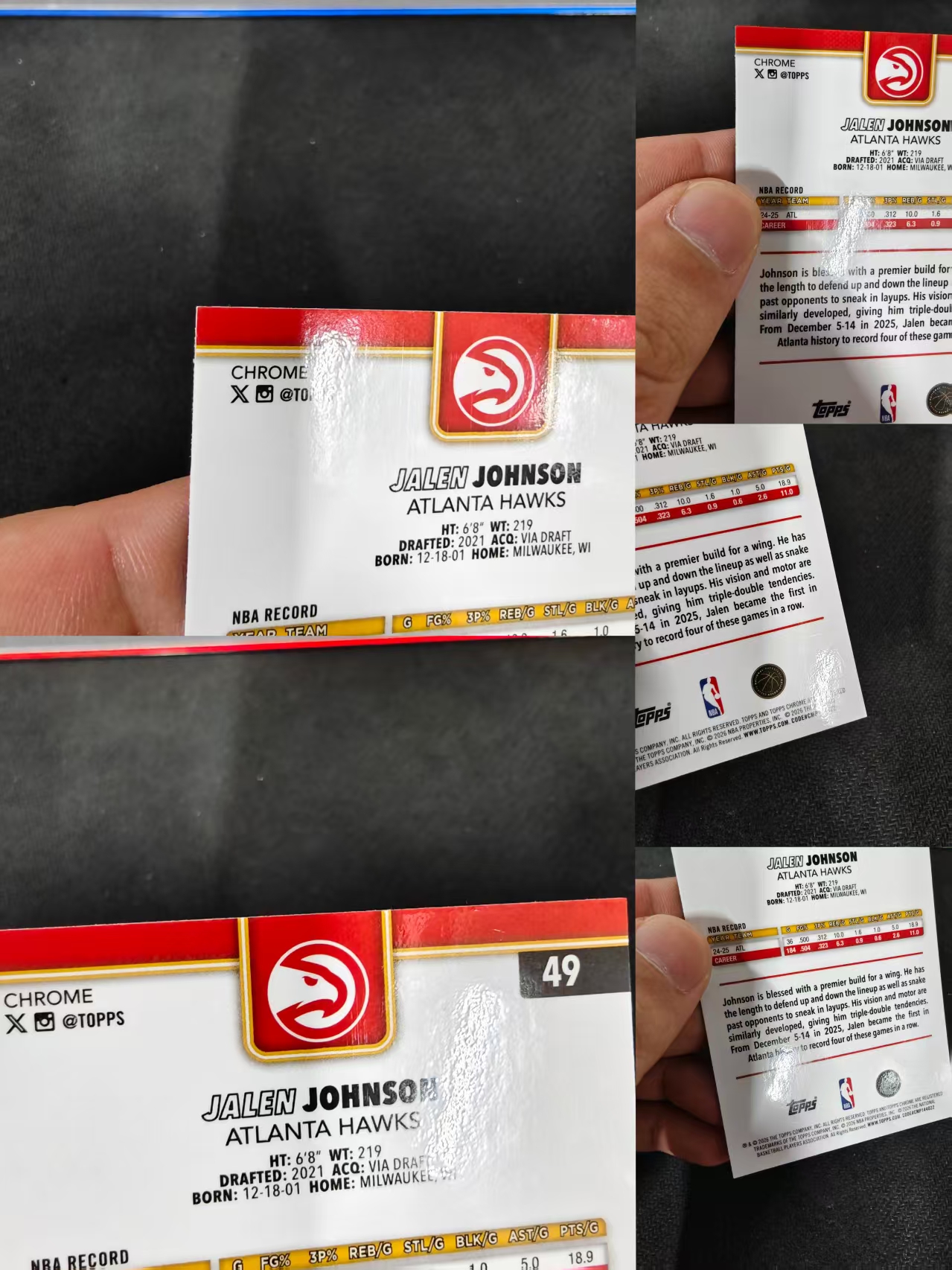 2026 Topps Chrome Update Jalen Johnson 杰伦 约翰逊 老鹰 新鹰王 /150编 蓝波纹 瑕疵如图