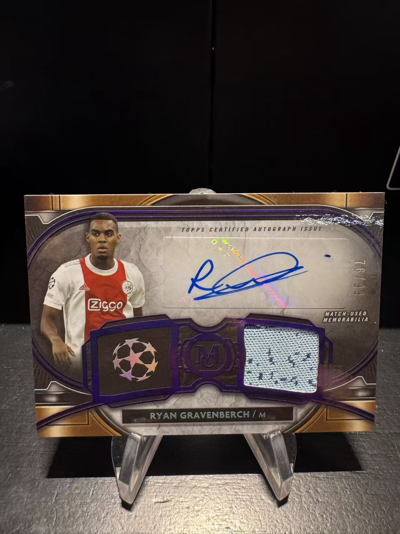 龖2022 Topps Museum Collection Ryan Gravenberch 带编 76/99编 瑞安·赫拉芬贝赫 物料 签字卡 签名 UEFA 欧冠 卡品如图 MJ002L