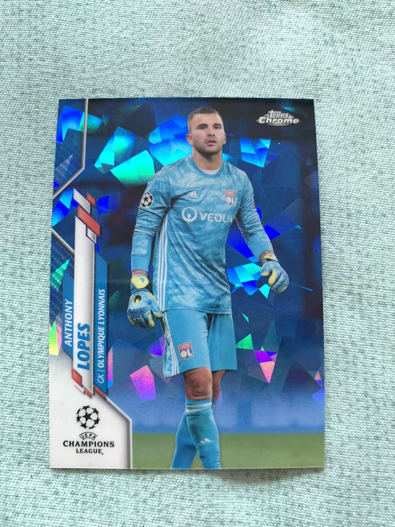 2020 Topps Chrome Anthony Lopes 安东尼 洛佩斯 里昂 欧冠TC 蓝宝石 碎冰折