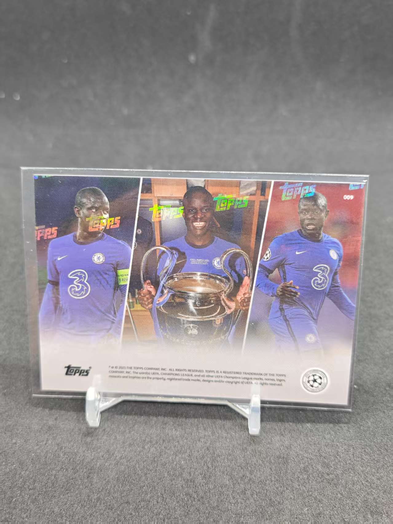 2021 Topps Now 坎 特 N'golo Kante 赛季最佳中场 背面捧杯选图 切尔西 欧冠冠军 法国 世一腰
