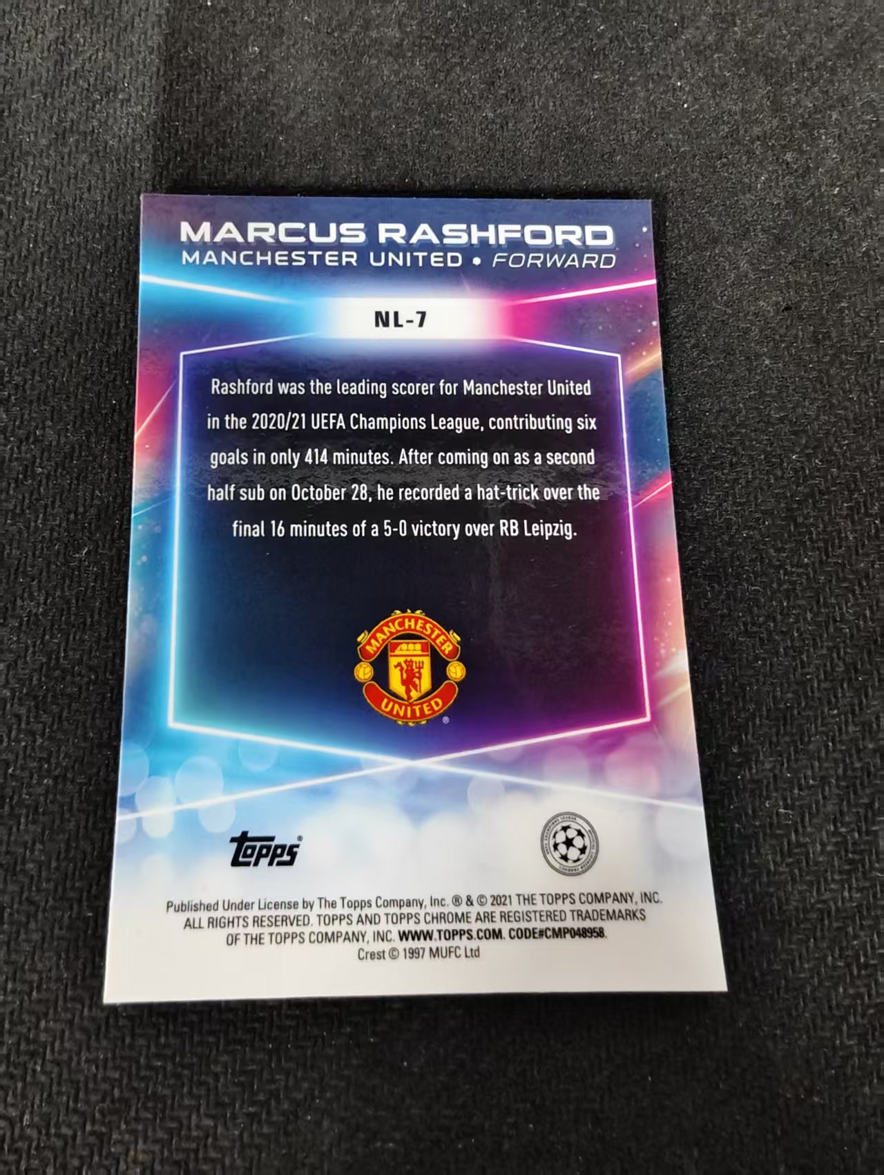 【可合并,不累计】2021 Topps Chrome Marcus Rashford 曼联 英格兰 拉什福德 拉师傅 欧冠 银折 不保卡品 介意勿拍