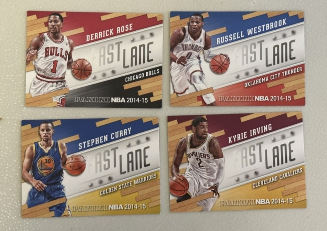 2014-15 Panini S.p.A Stephen Curry Derrick Rose .Irving 史蒂芬库里 德里克罗斯 凯里欧文威少等fast lane快车道横版特卡 全套15张lot
