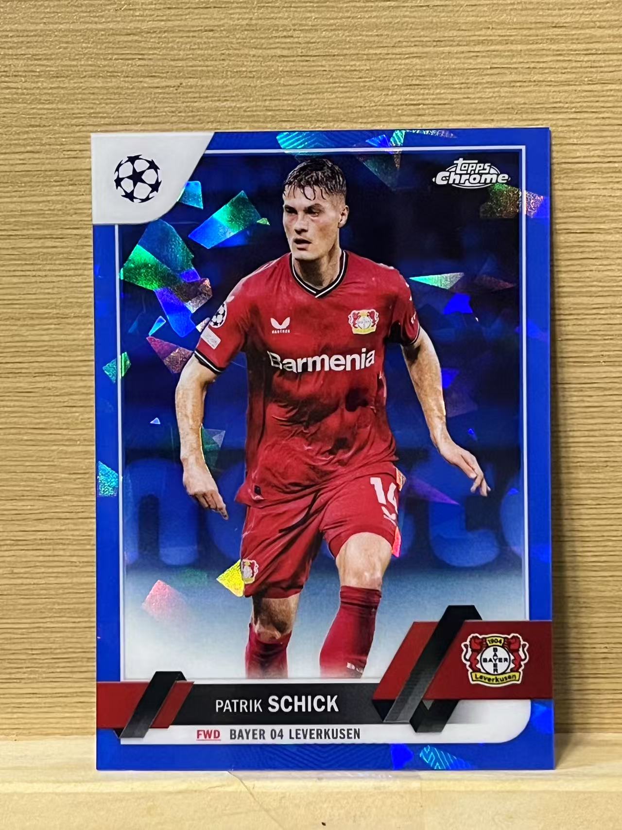 2023 Topps Chrome Patrik Schick 希克 勒沃库森 欧冠 蓝宝石  银折 实卡精美 收藏凑套必备 A53
