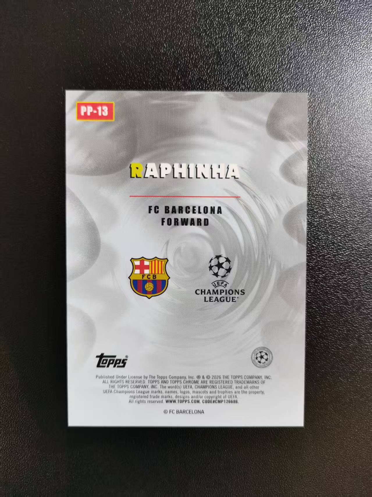 2026 Topps Chrome Raphinha 拉菲尼亚 巴萨 巴西 特卡 欧冠TC 折射 收藏凑套 卡品如图 免费代拍CC27