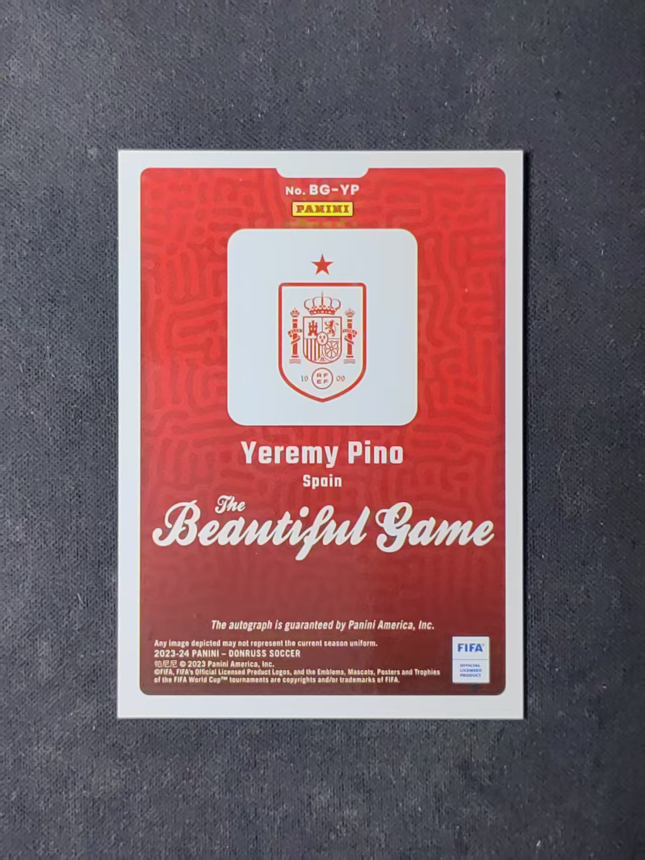 2023-24 Panini Donruss Yeremy Pino 【林林拍卖tiffany】杜蕾斯系列 西班牙 皮诺 美丽比赛签 签字