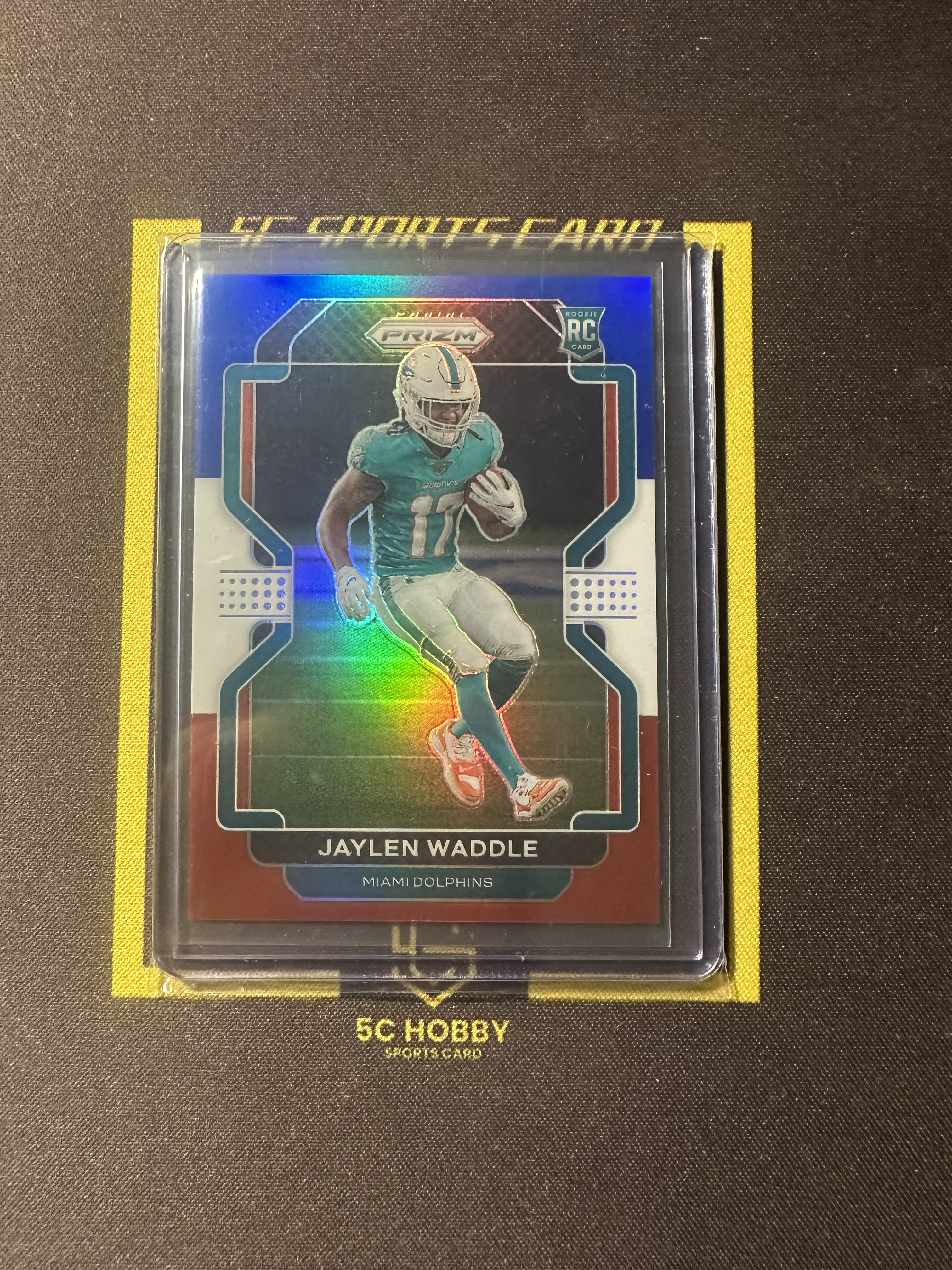 【主演出卡】 2021 橄榄球 prizm 海豚队 Jaylen Waddle RC 三色折
