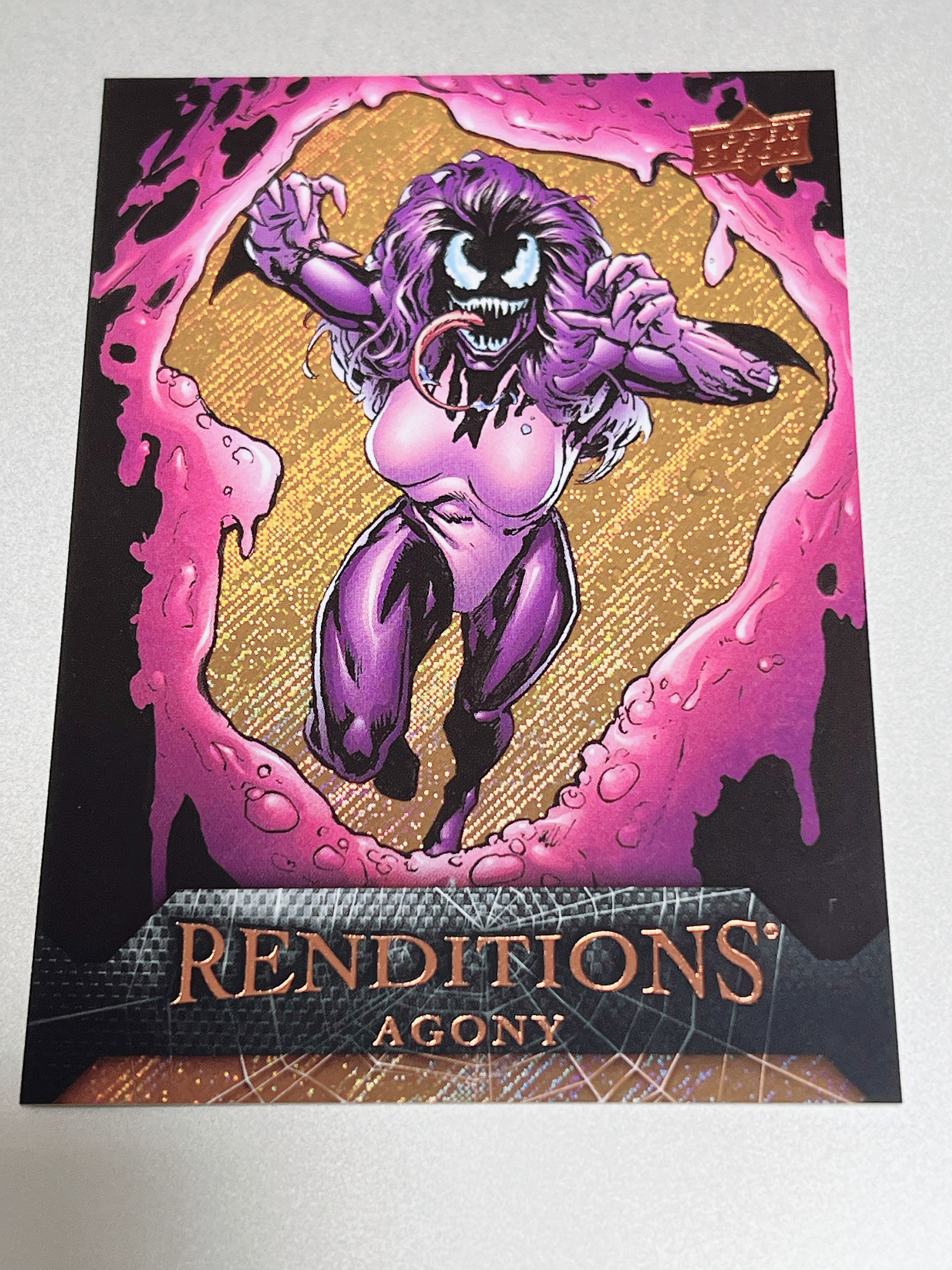 2024 Upper Deck Marvel (MCU) renditions 漫威 蜘蛛侠 演绎 Agony 极端 限量 104/299 299编 毒液反派 蜘蛛侠 品相如图 凑套必备