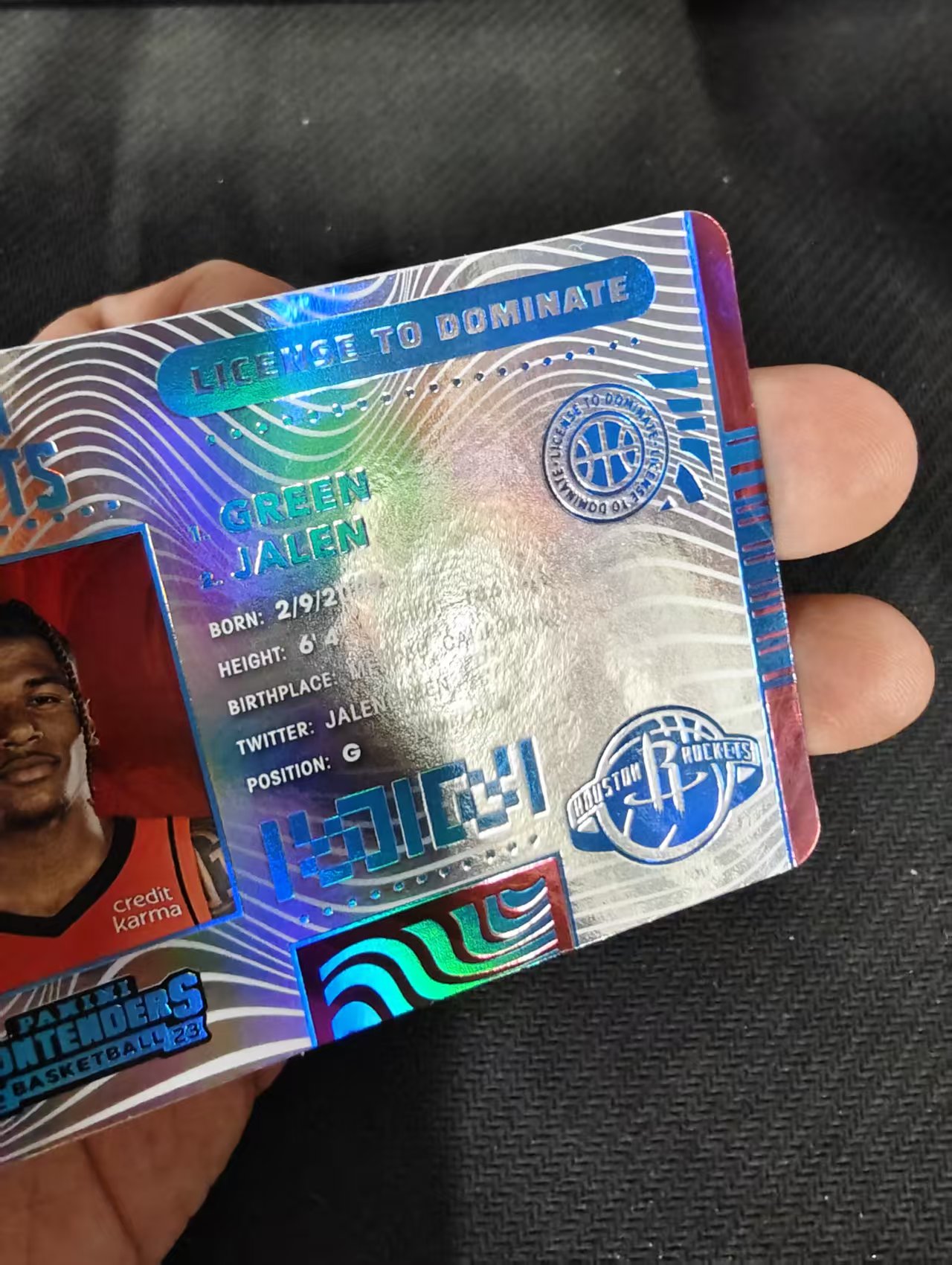 【汽水拍卖】2022-23 Panini Contenders Jalen Green 火箭 杰伦 格林 球票 大比例 ssp 特卡 护照 银折 轻印