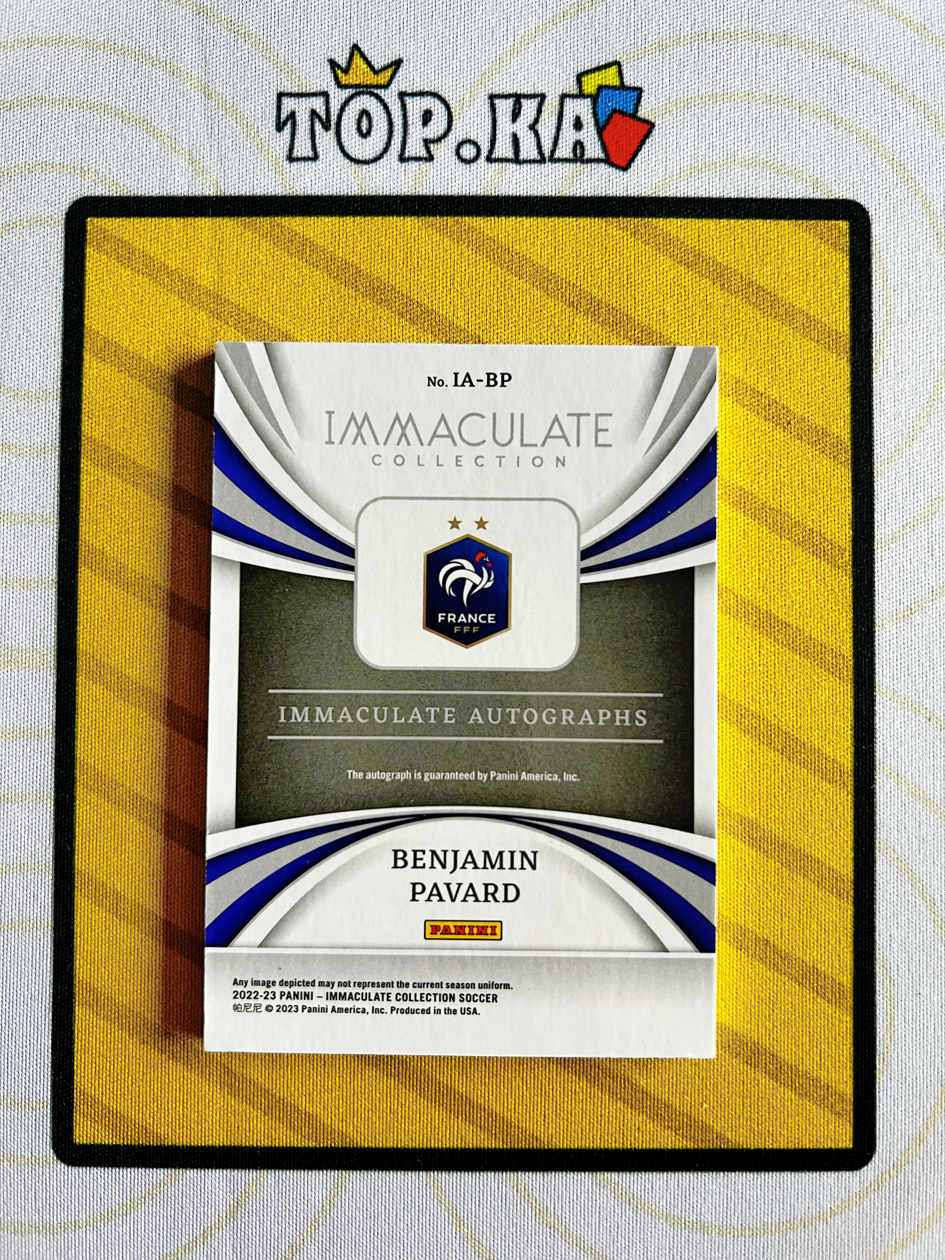 【顶尖卡社】2022-23 Immaculate Benjamin Pavard 爱咪咪 法国 本杰明 帕瓦尔 签字 镜面 蓝平行 08/25编 详情看描述 瑕疵如图【凯里】