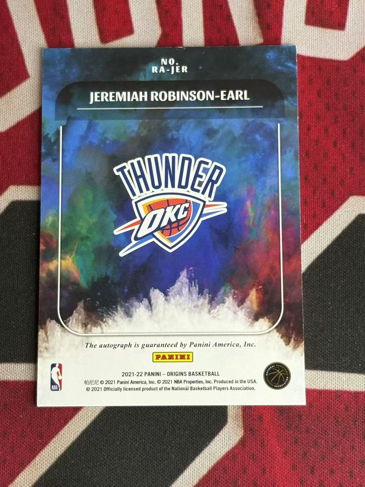 2021-22 PANINI ORIGINS Jeremiah Robinson-Earl 起源系列 雷霆 新秀RC 杰迈里亚罗宾逊厄尔 25编 低编 签字卡 卡签 粉闪版粉平行【烂臭嘴拍卖】
