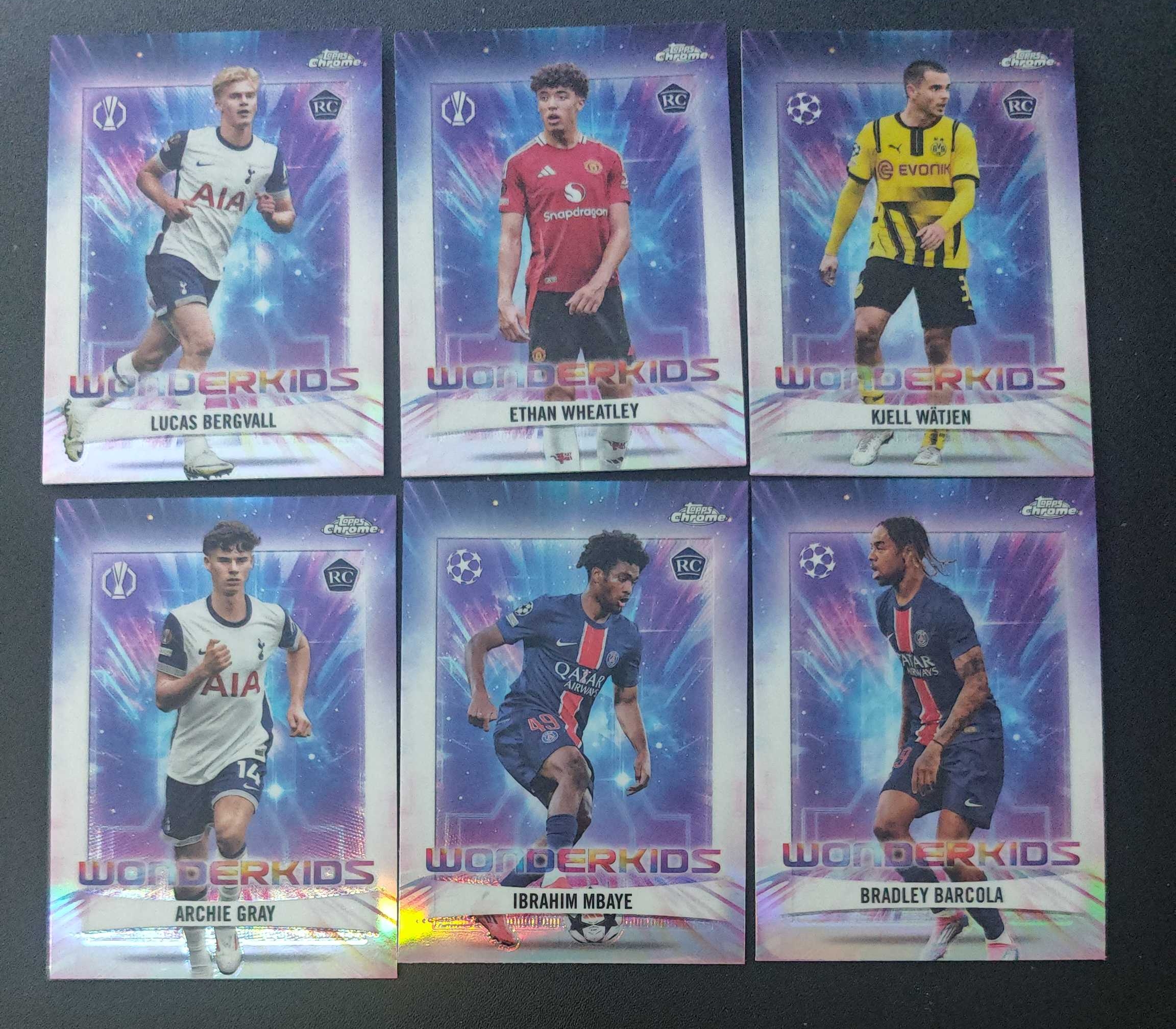 2024-2025 帕尼尼 Topps 神奇小妖特卡 热刺 曼联 维埃拉 多特蒙德 热刺 大巴黎 姆巴耶 巴尔克拉 特卡 银折 RC 新秀 卡品如图 lot 6张打包 【可合并不累计】