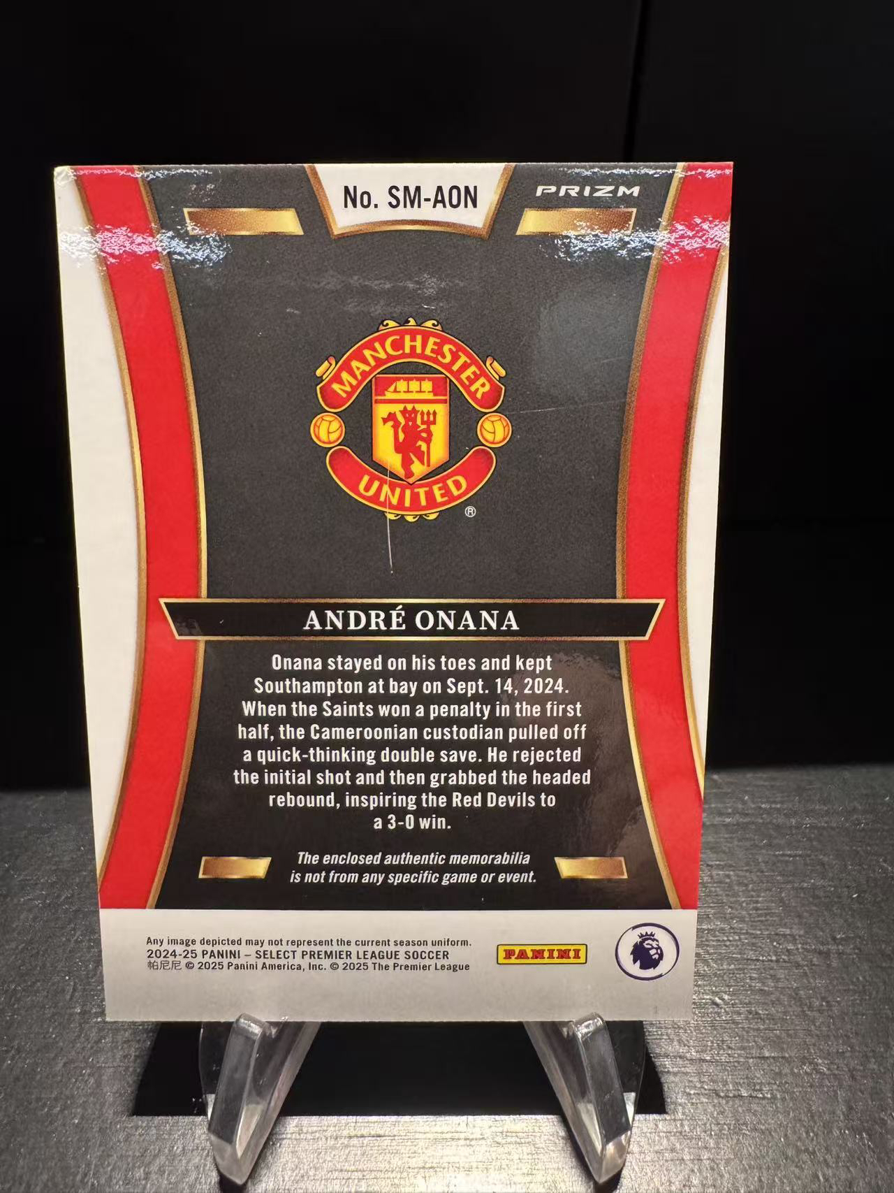 龖2024-25 Select Andre Onana 英超 曼联 安德烈 奥纳纳 双色切割 球衣 物料 银折 卡品如图 MJ002M