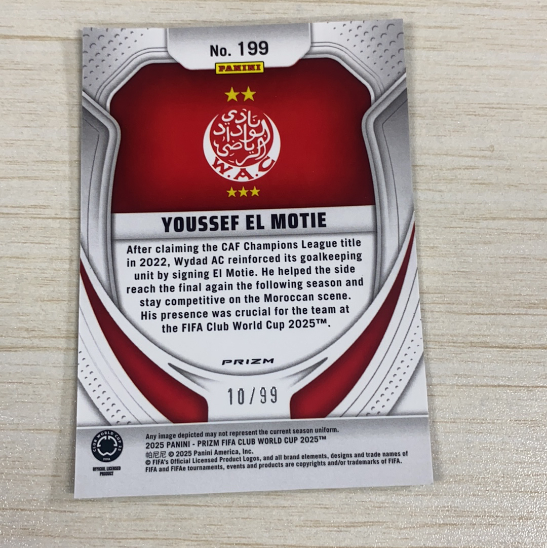【小牛代拍】2025 Panini Prizm FIFA Club World Cup Youssef El Motie RC 优素福 埃尔 莫蒂 新秀 维达德 99编 青折 折射 元年 世(一哥)