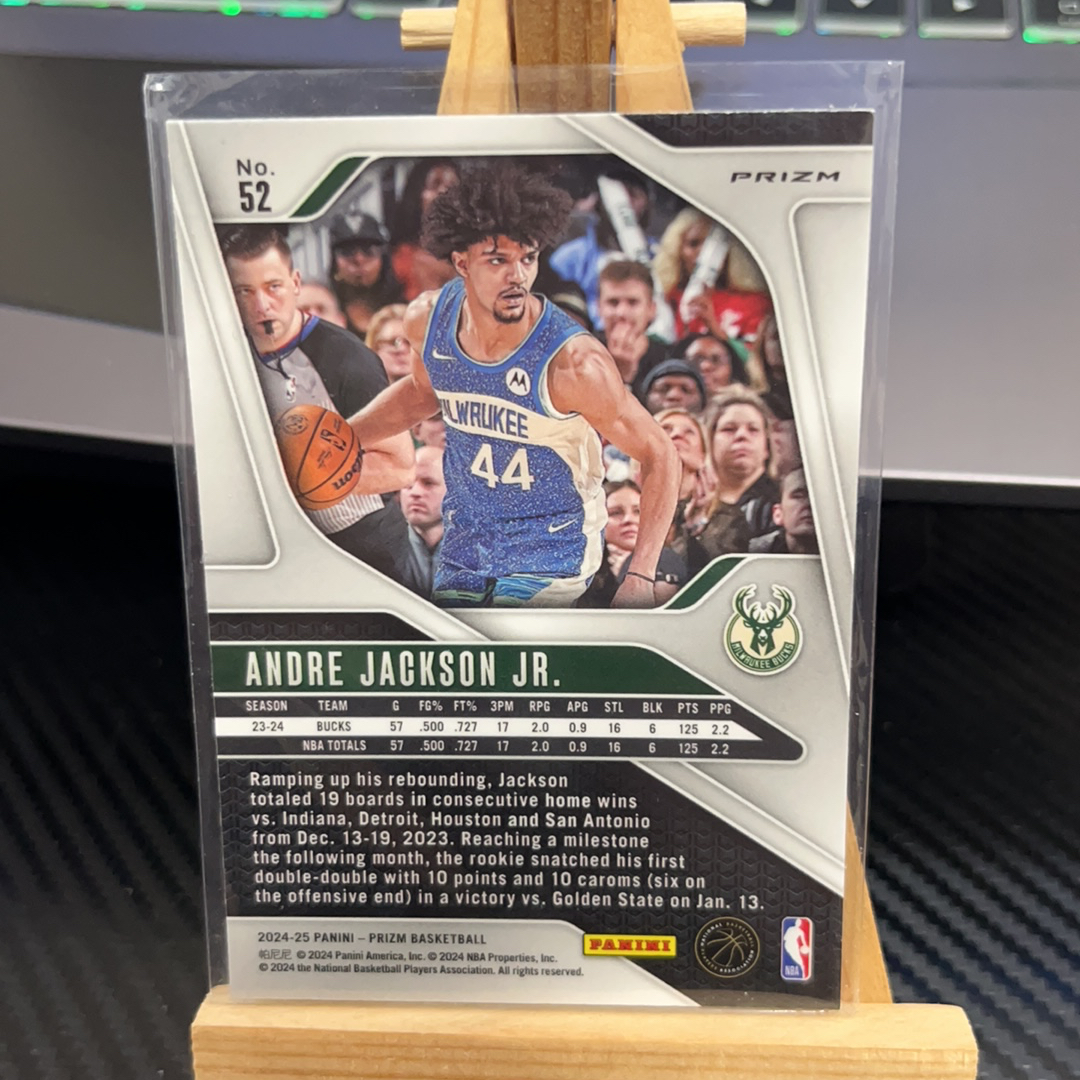 2024-25 Panini Prizm Andre Jackson Jr. 小安德烈 杰克逊 雄鹿 银碎冰 银折 折射 prizm系列 pz 卡品如图 凑图必备 值得收藏! 免费代卖!